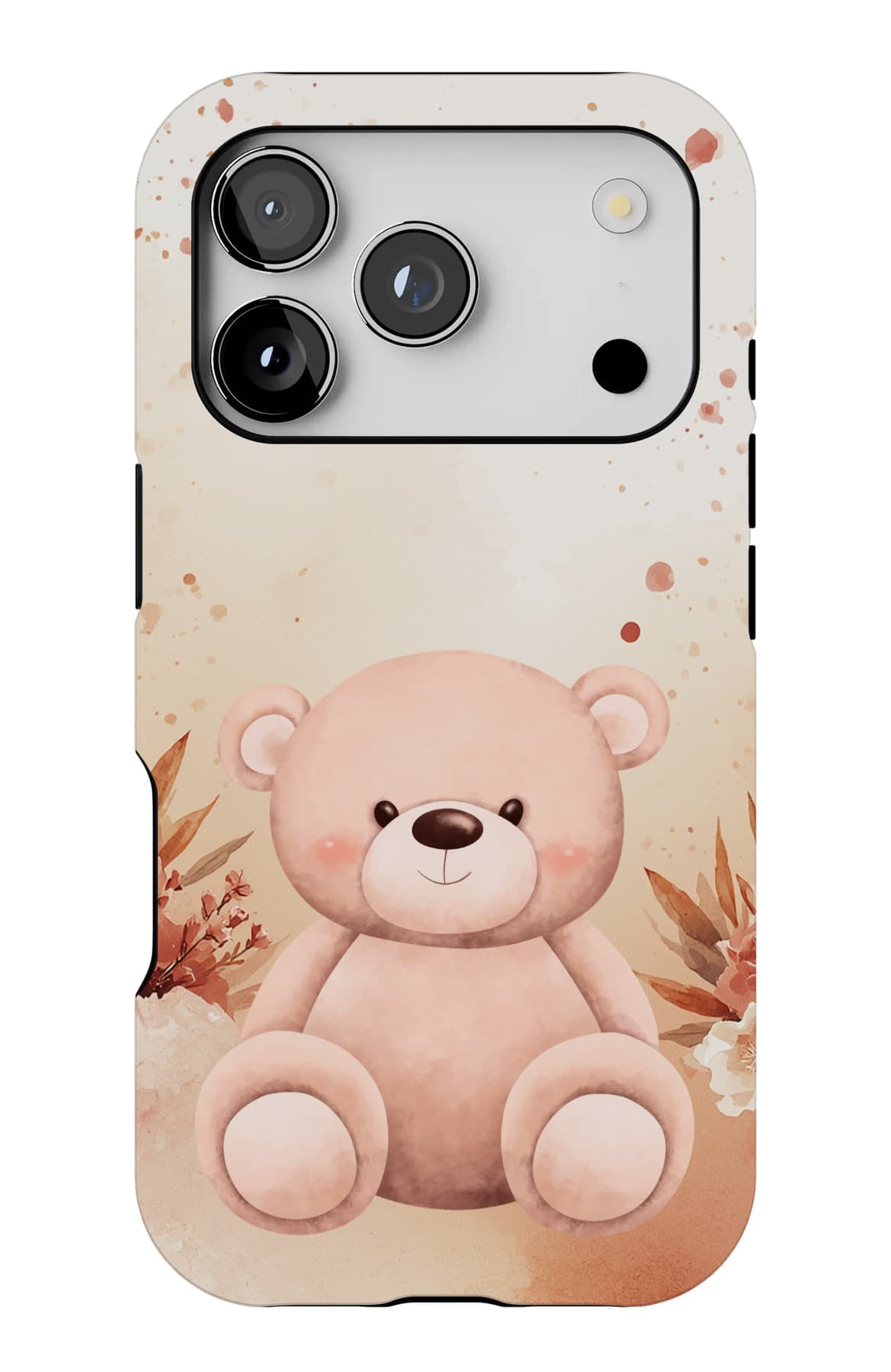 A pale bear among dried grasses. Shown on an iPhone.