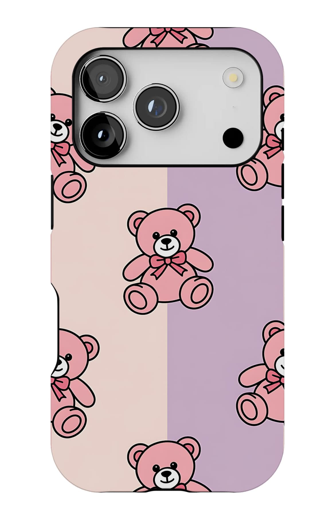 Teddies and dots on cream. Shown on an iPhone.