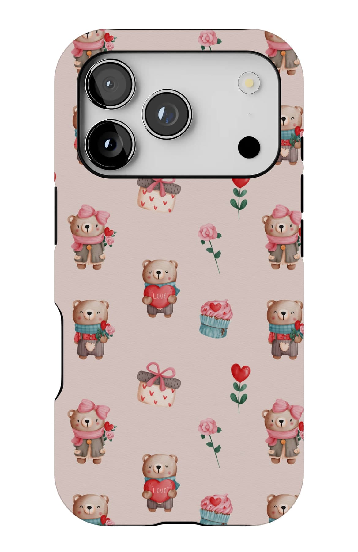 Bears with berries and leaves. Shown on an iPhone.