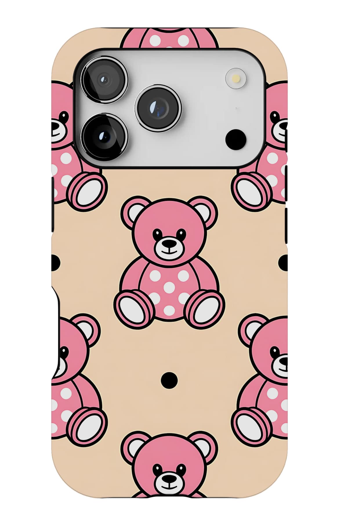 Teddies on coral and yellow blocks. Shown on an iPhone.