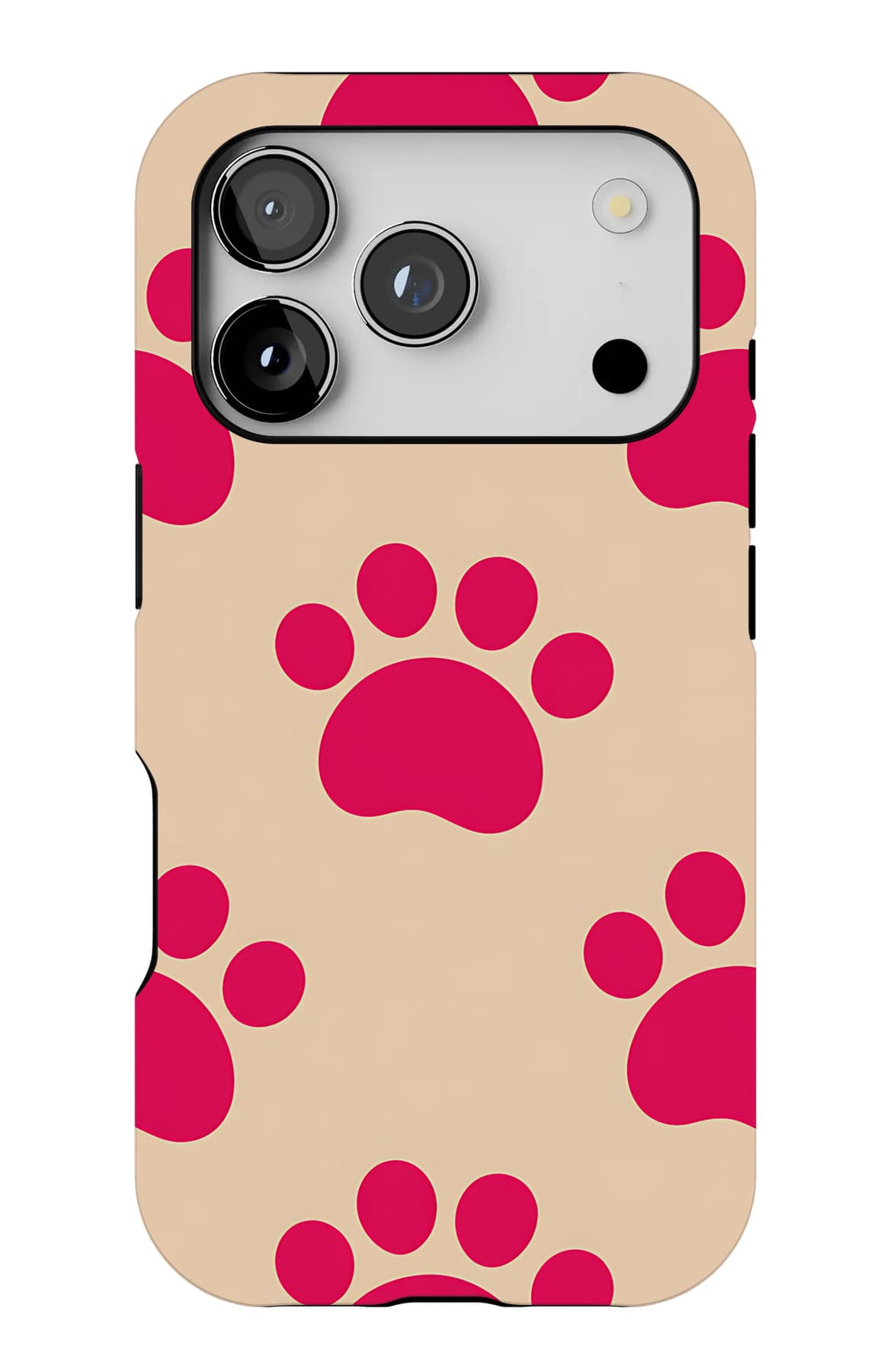 Pink teddies on plain blush. Shown on an iPhone.