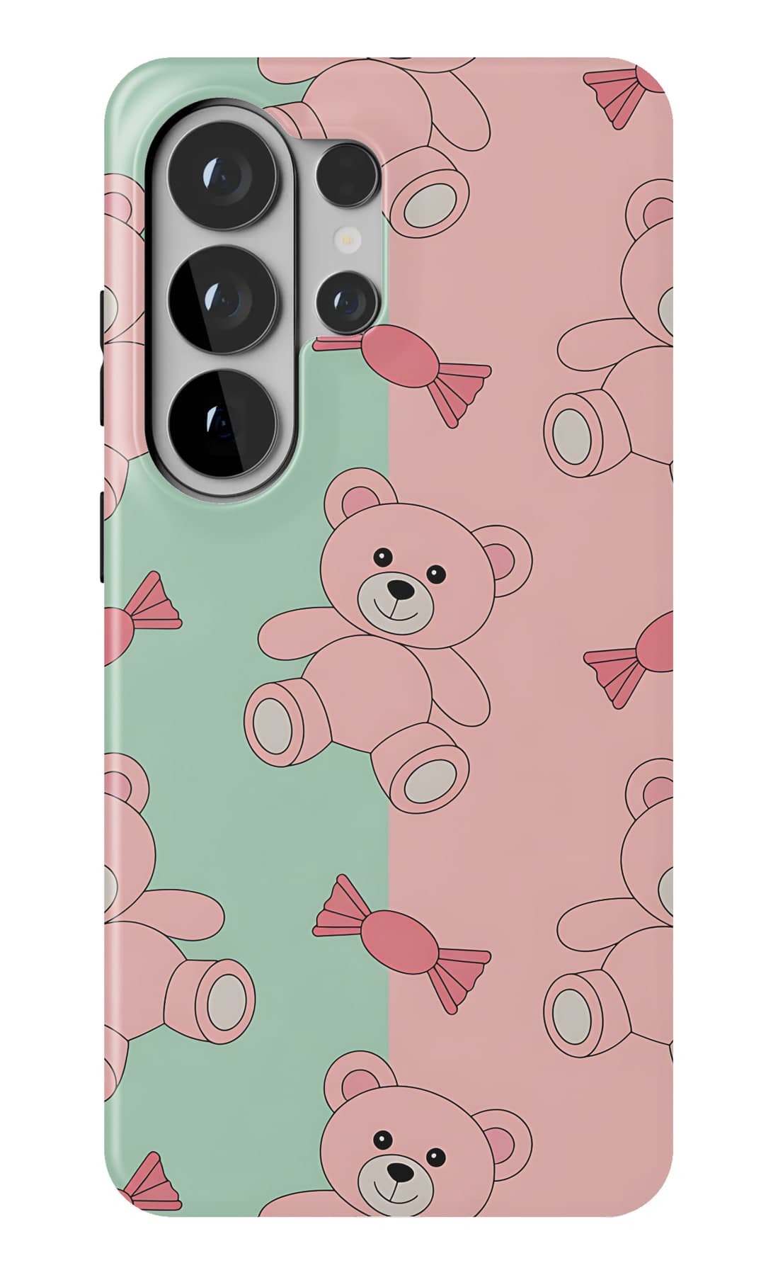 Teddies and stars on blush. Shown on a Galaxy.