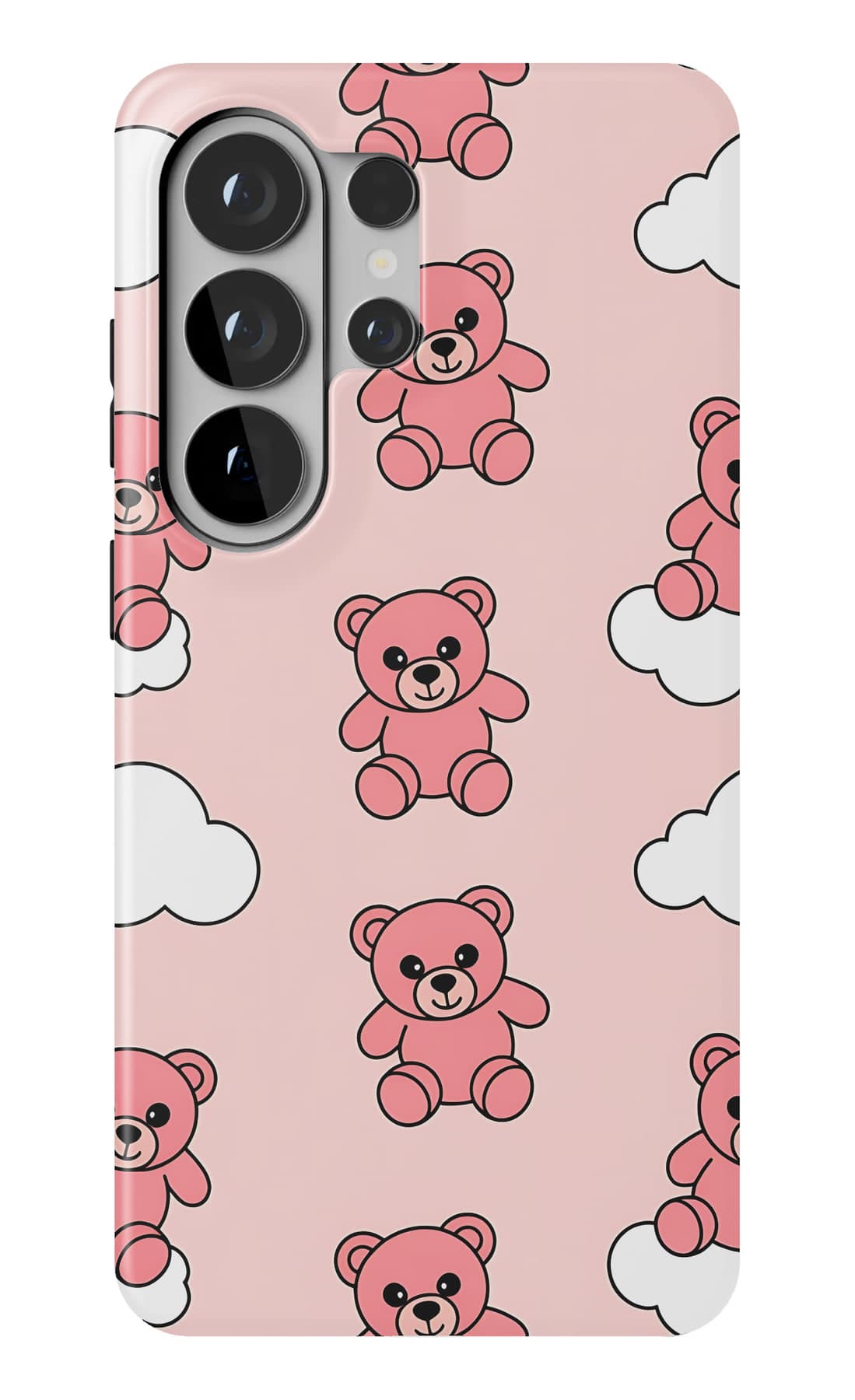 Teddies in bows on mint. Shown on a Galaxy.