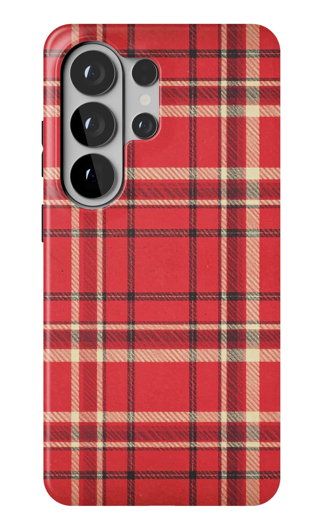 Bright red, unapologetically. Shown on a Galaxy.