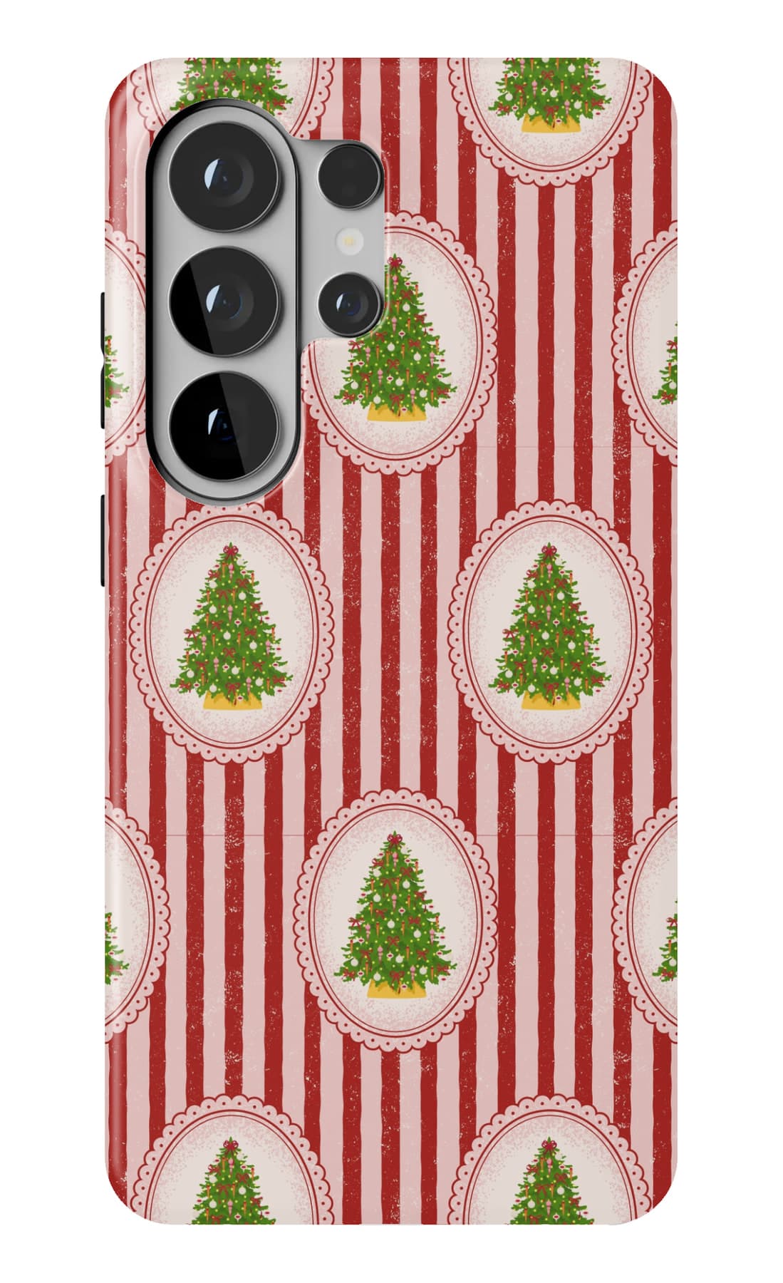 Red and white candy stripes, framed with little wreaths. Shown on a Galaxy.