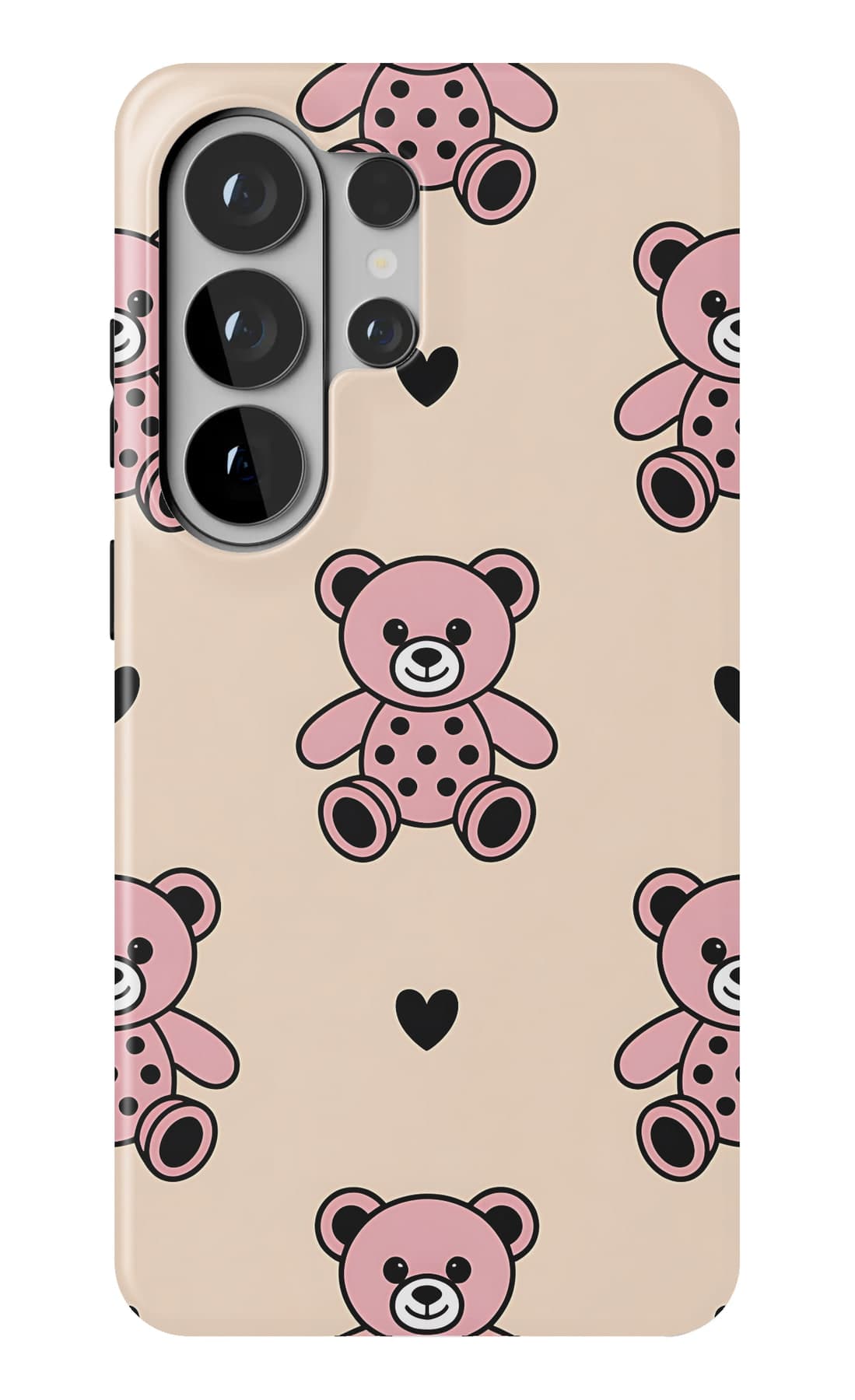 Teddies on clouds, on white. Shown on a Galaxy.