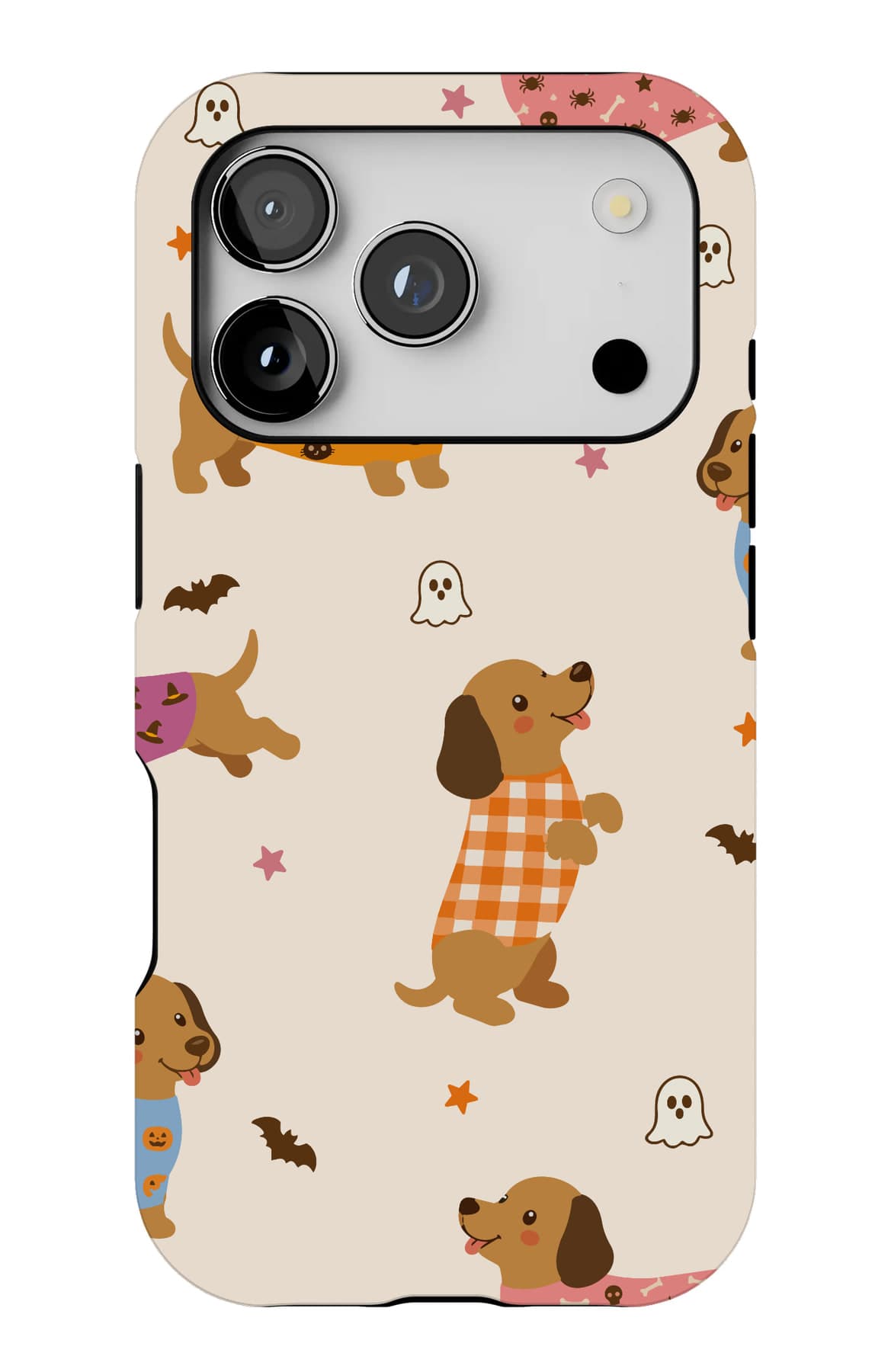 Sausage dogs dressed for Halloween. Shown on an iPhone.
