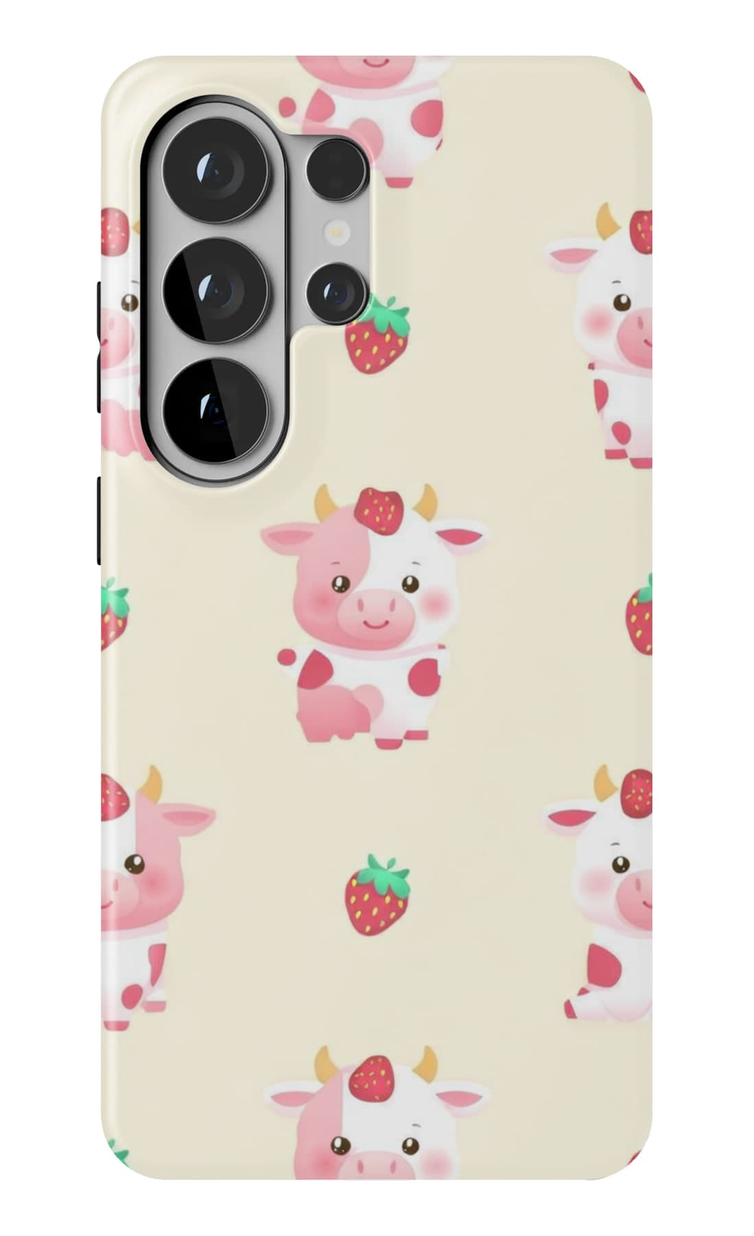 Pigs and strawberries on cream. Shown on a Galaxy.