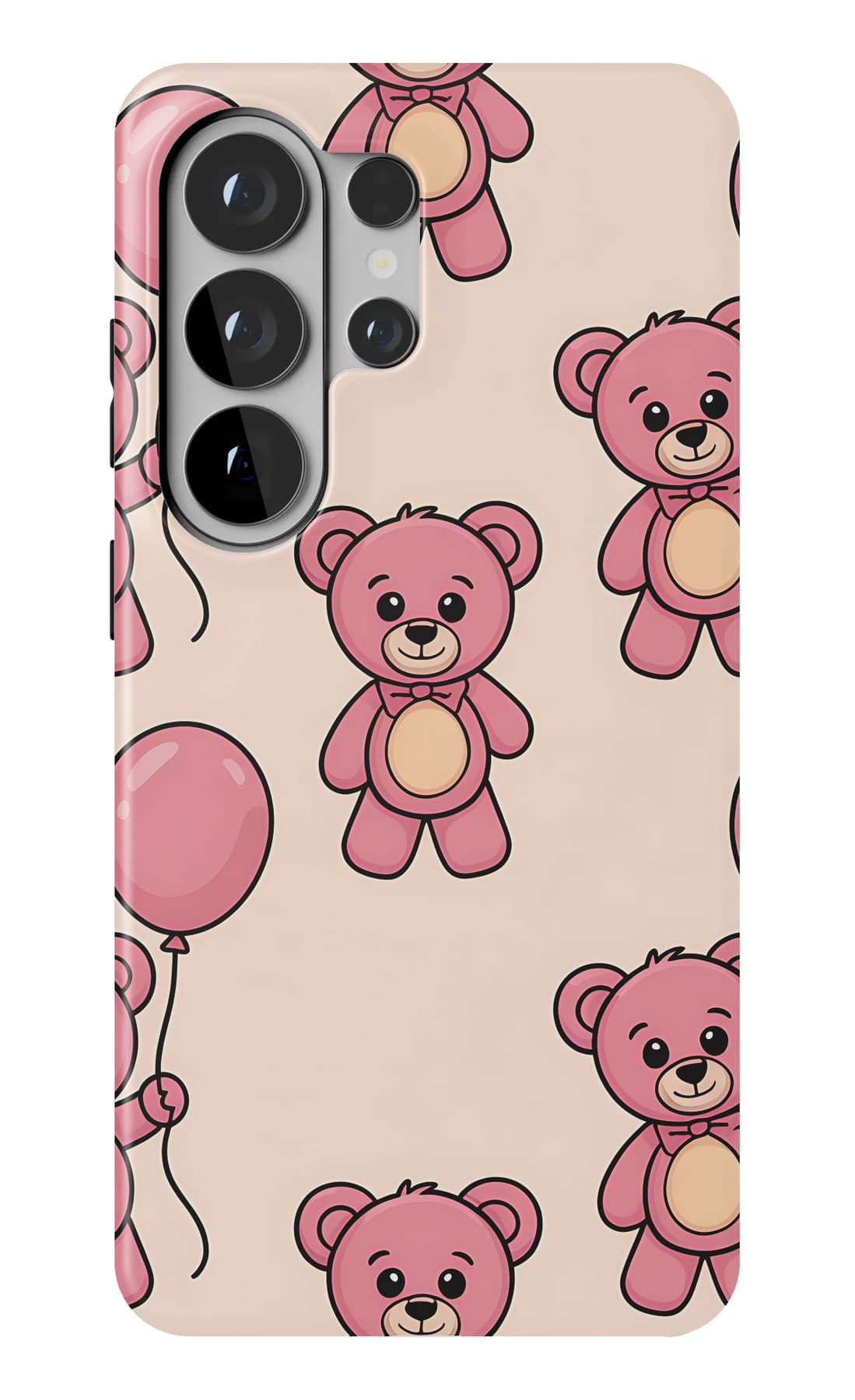 Bold crimson paw prints on peach. Shown on a Galaxy.
