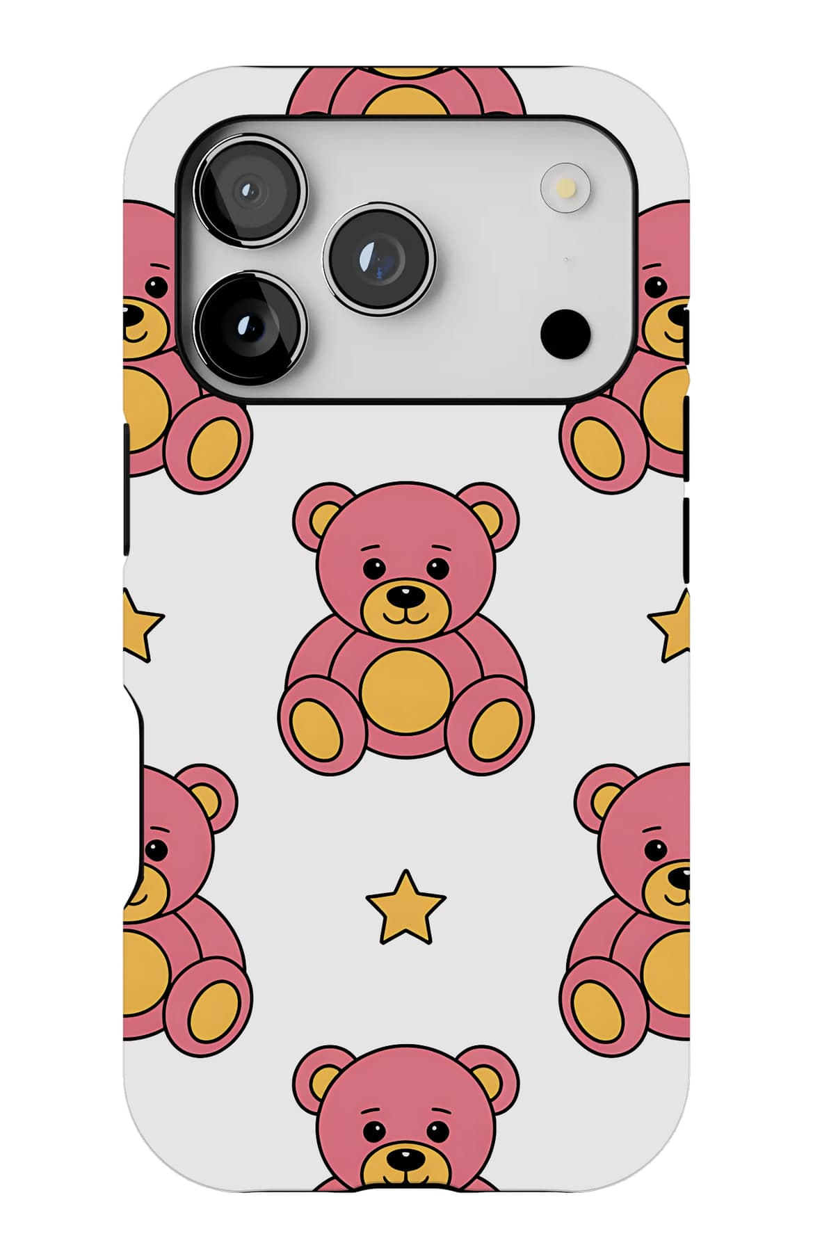 Teddies and cupcakes on sage green. Shown on an iPhone.