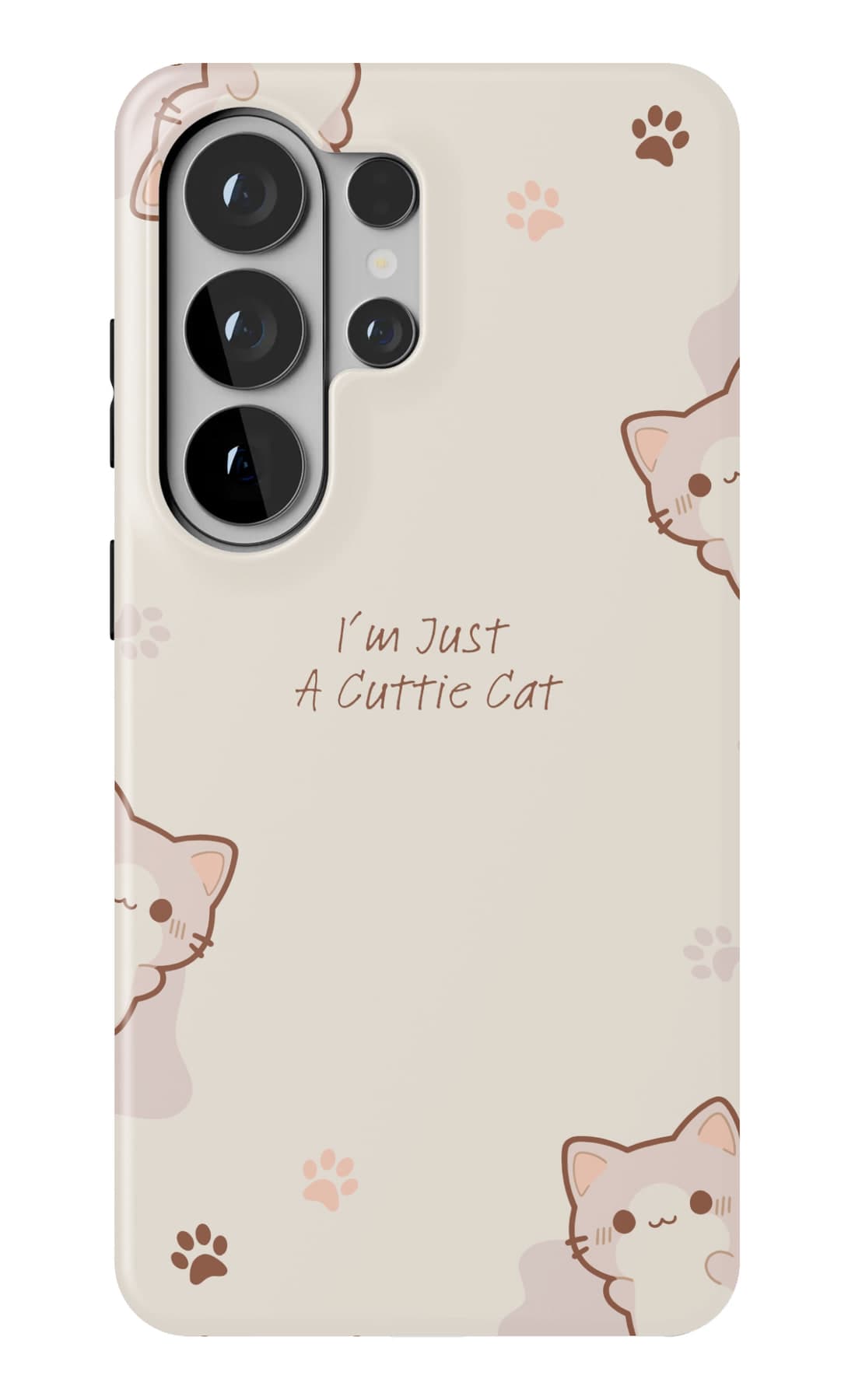 Small kittens and paw prints on cream. Shown on a Galaxy.