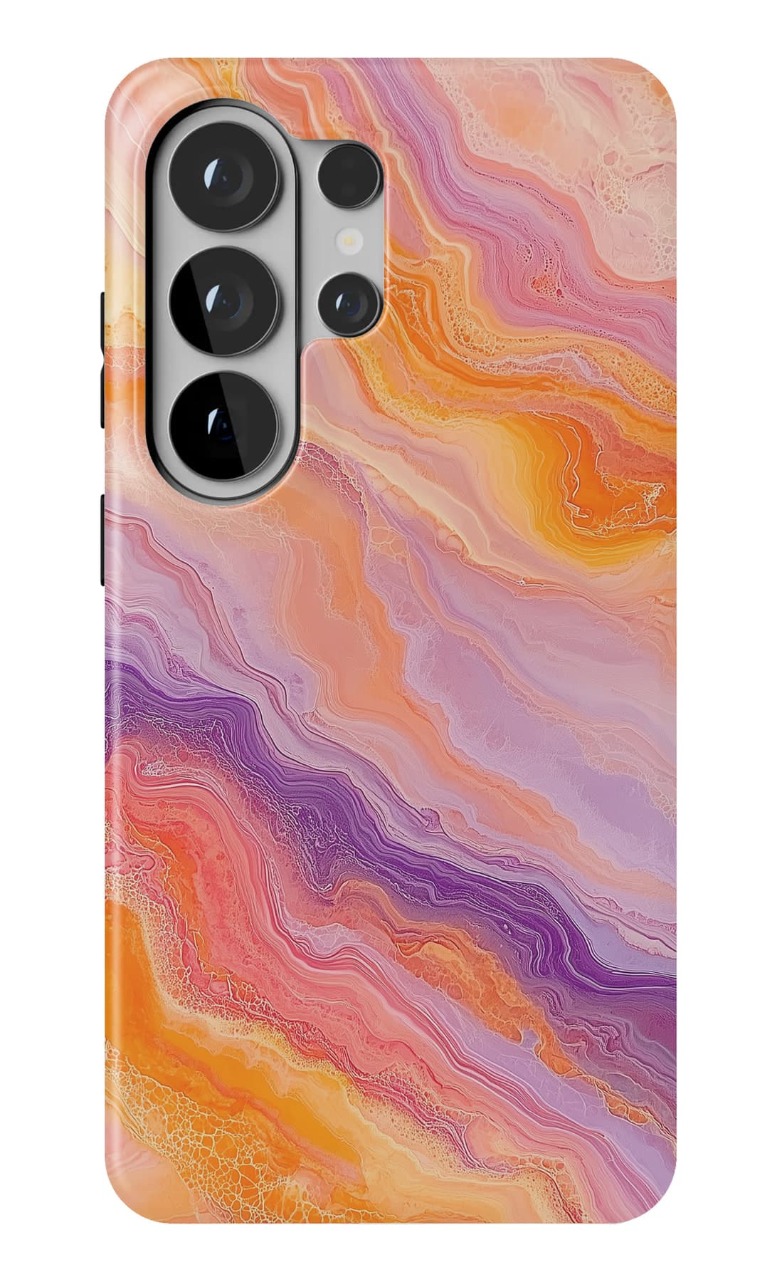 Molten orange folding into violet. Shown on a Galaxy.