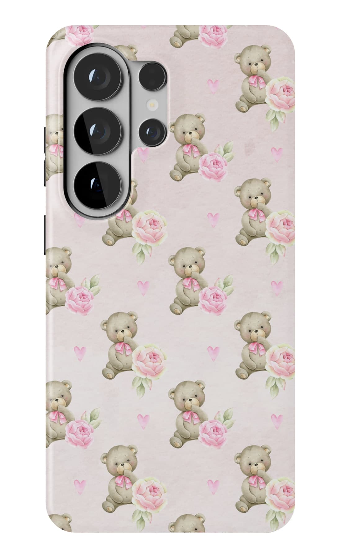 Bears and little flowers on cream. Shown on a Galaxy.