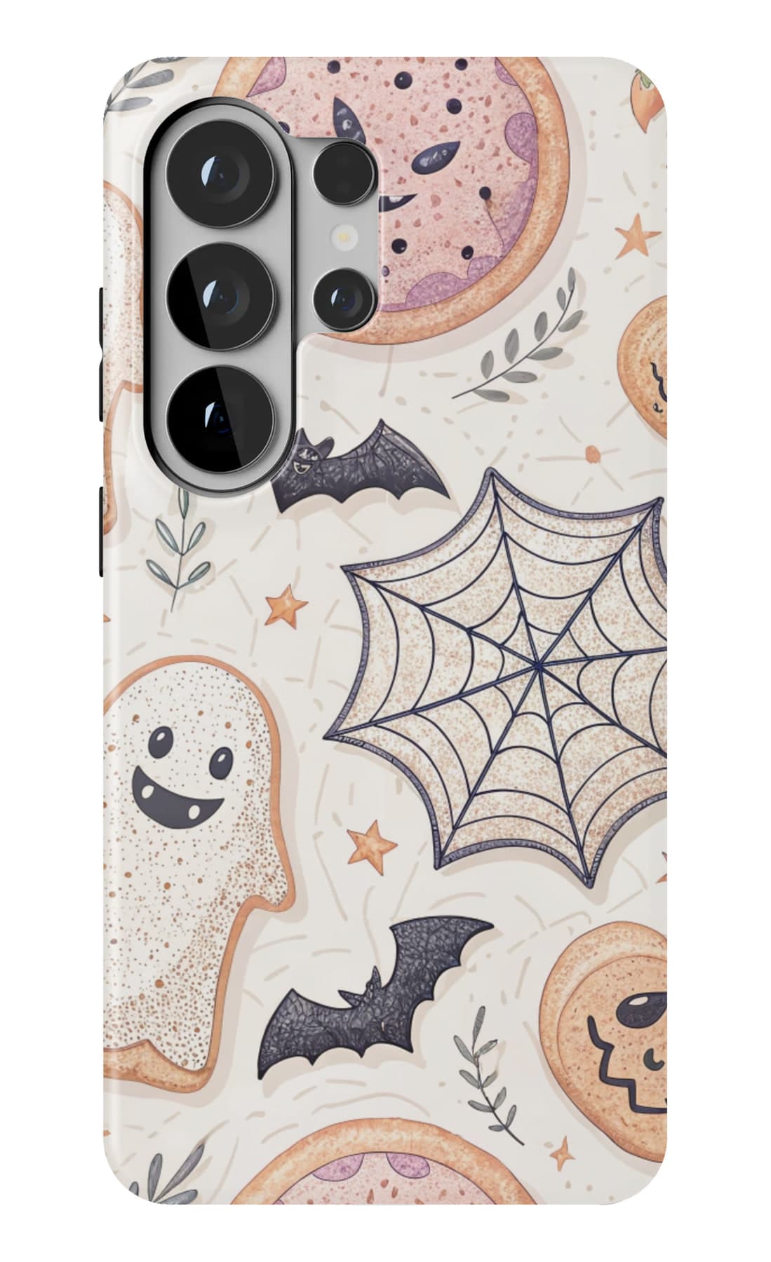 Iced ghost biscuits and cobwebs. Shown on a Galaxy.