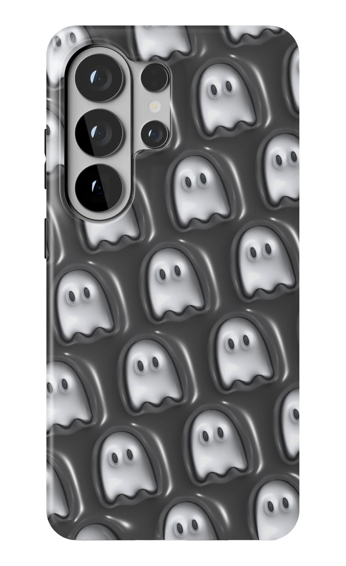 Rows of small ghosts on black. Shown on a Galaxy.