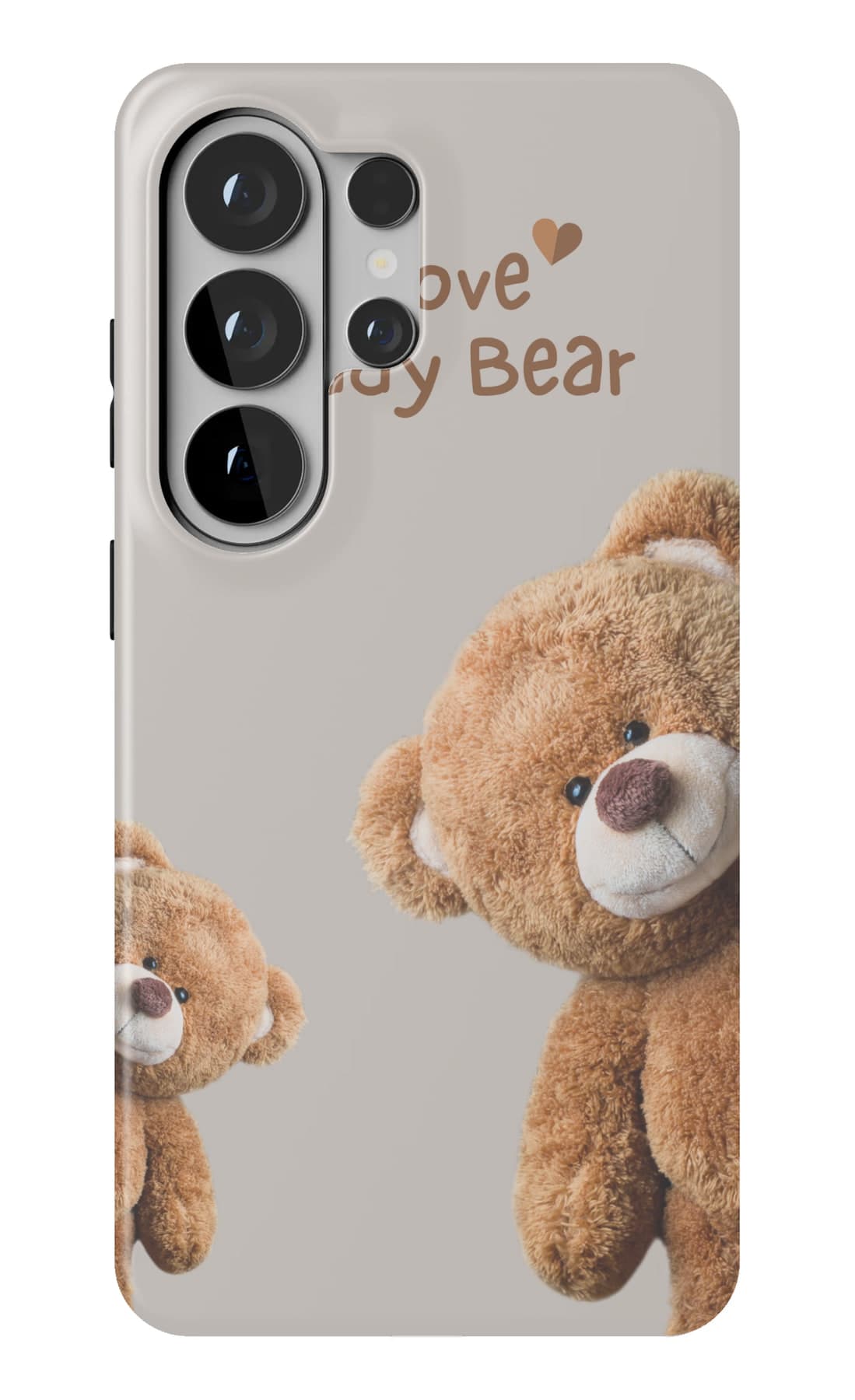 A brown teddy, and the words to go with it. Shown on a Galaxy.
