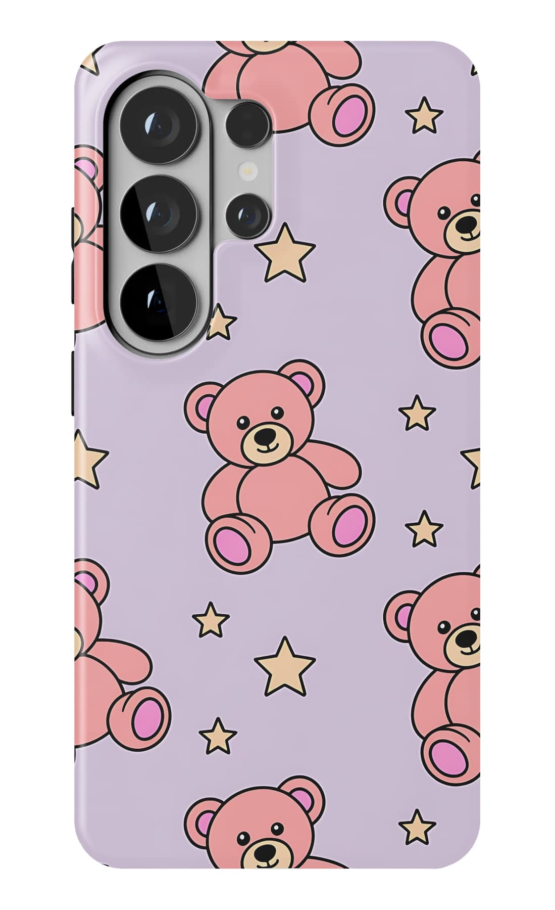 Teddies with posies on lilac. Shown on a Galaxy.