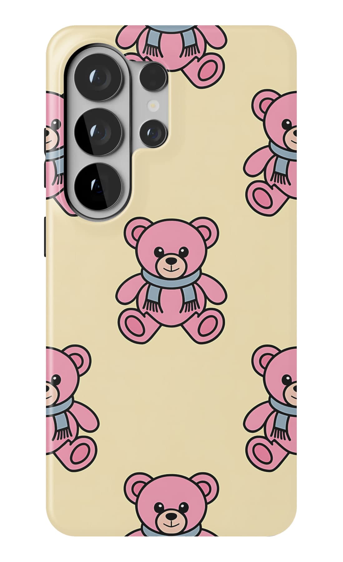 Teddies and stars on lilac. Shown on a Galaxy.