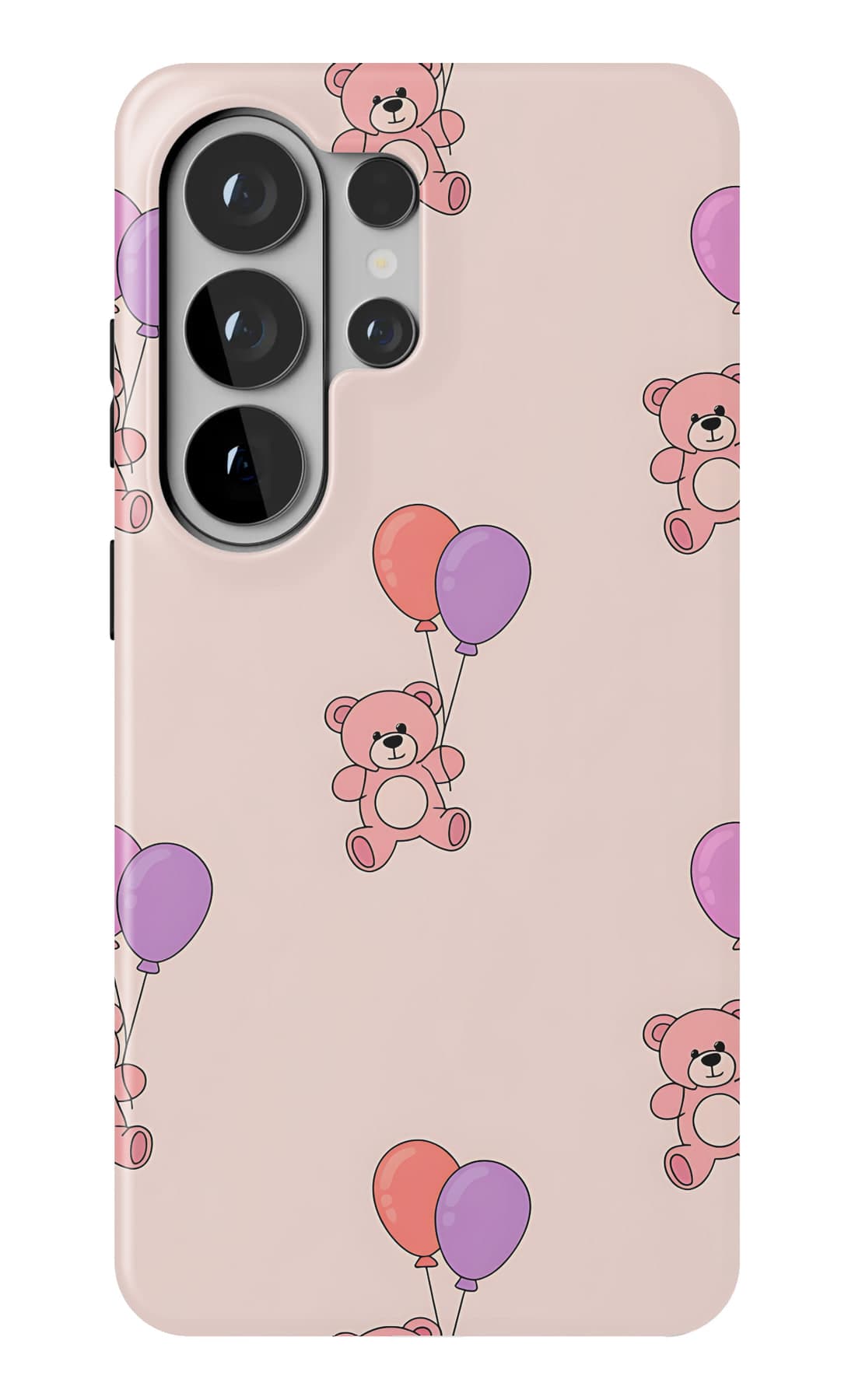 Teddies on wide lilac stripes. Shown on a Galaxy.