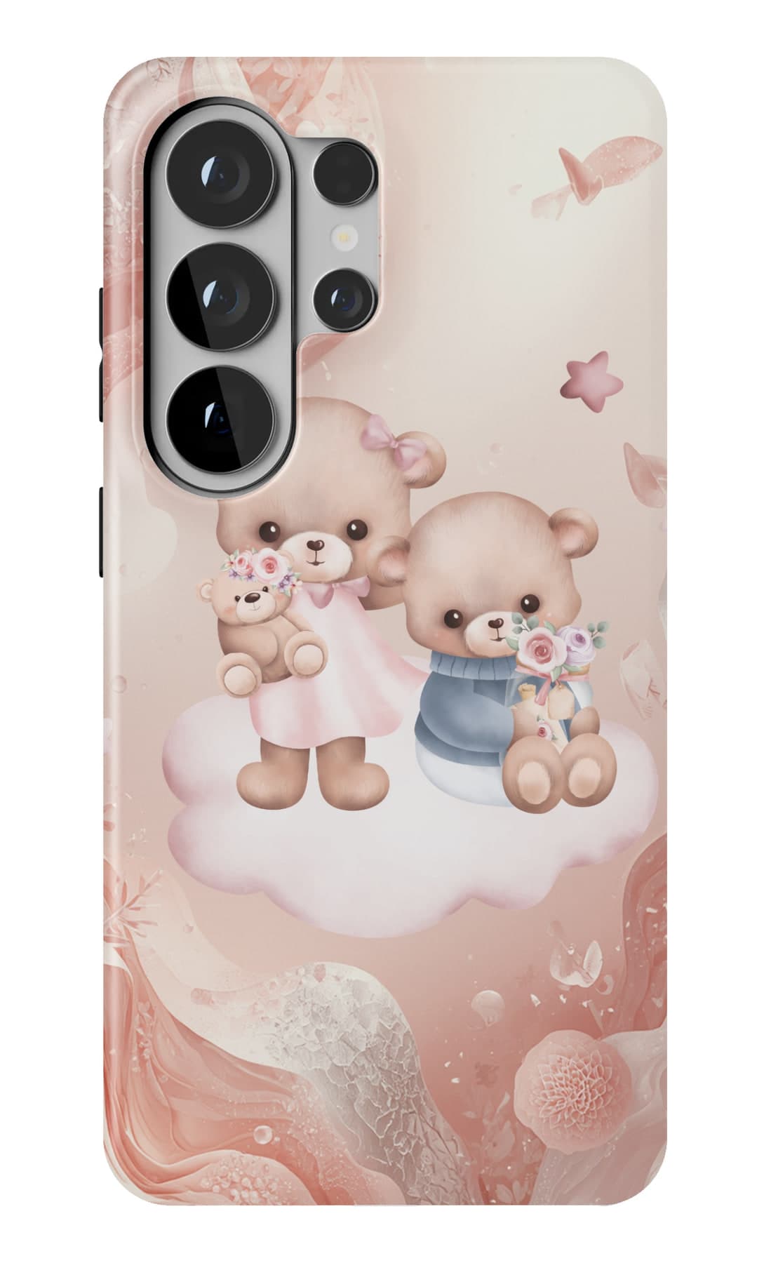 Two bears against a marbled sky. Shown on a Galaxy.