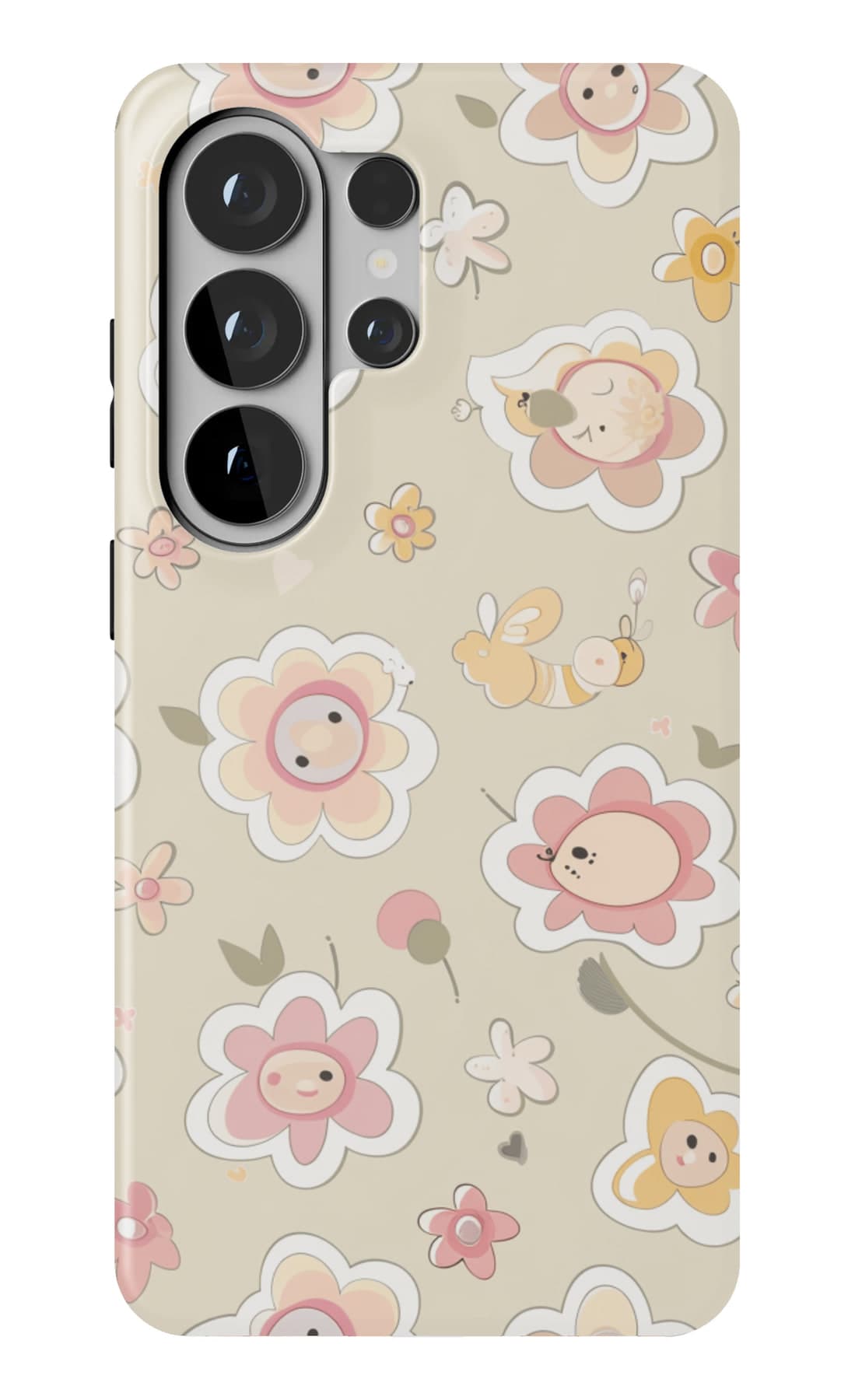Pastel blooms and baby things on cream. Shown on a Galaxy.