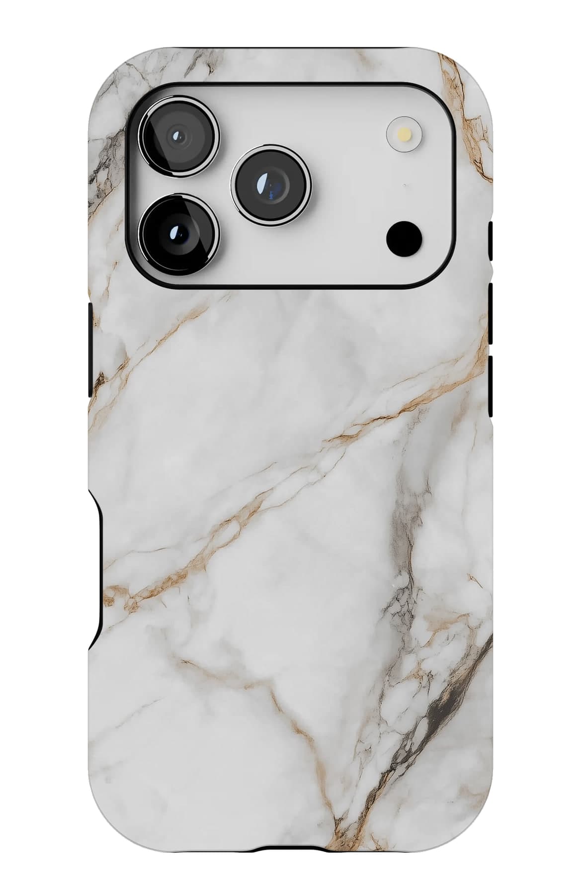 White marble with a thin gold seam. Shown on an iPhone.