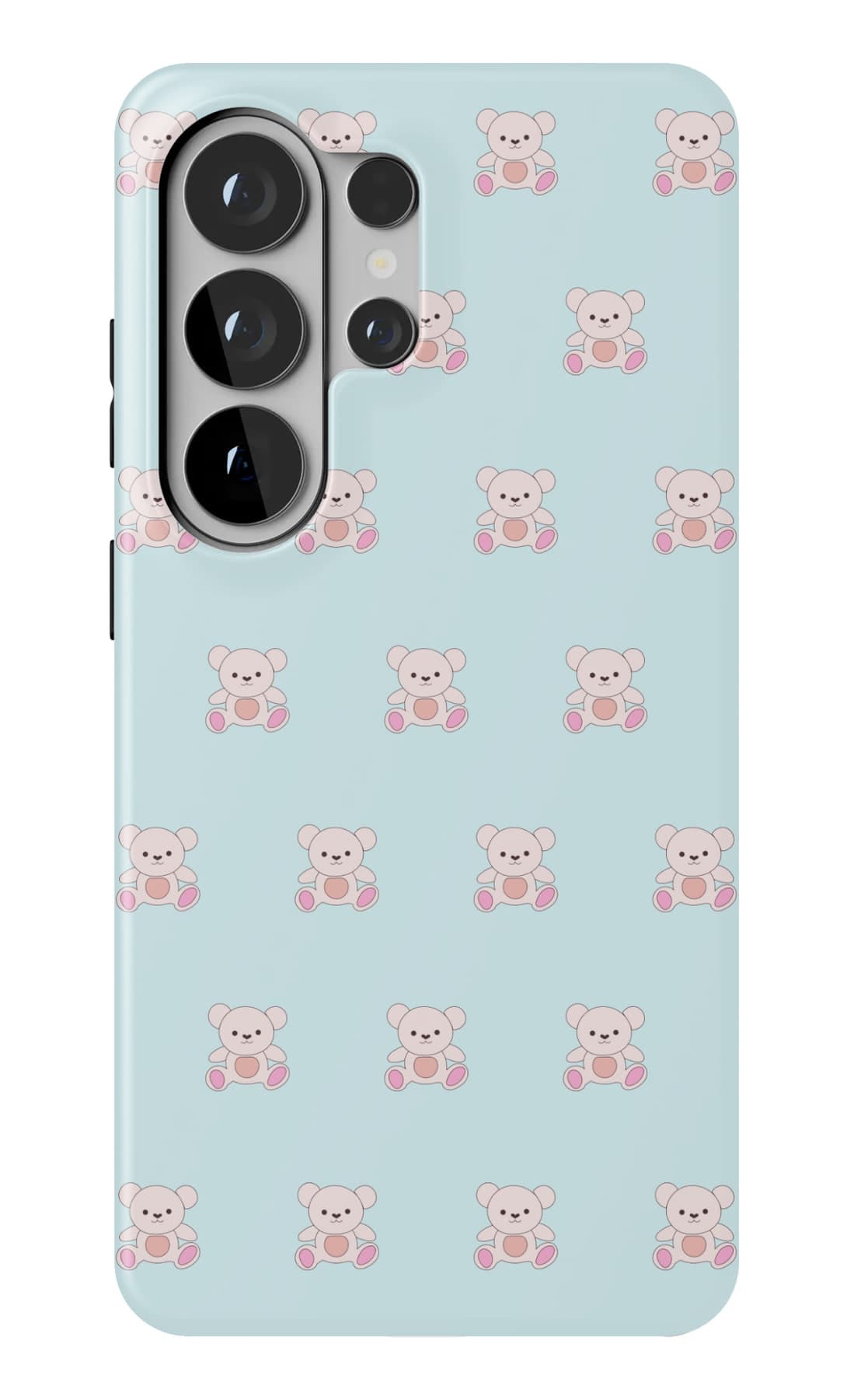 Very small bears on pale pink. Shown on a Galaxy.