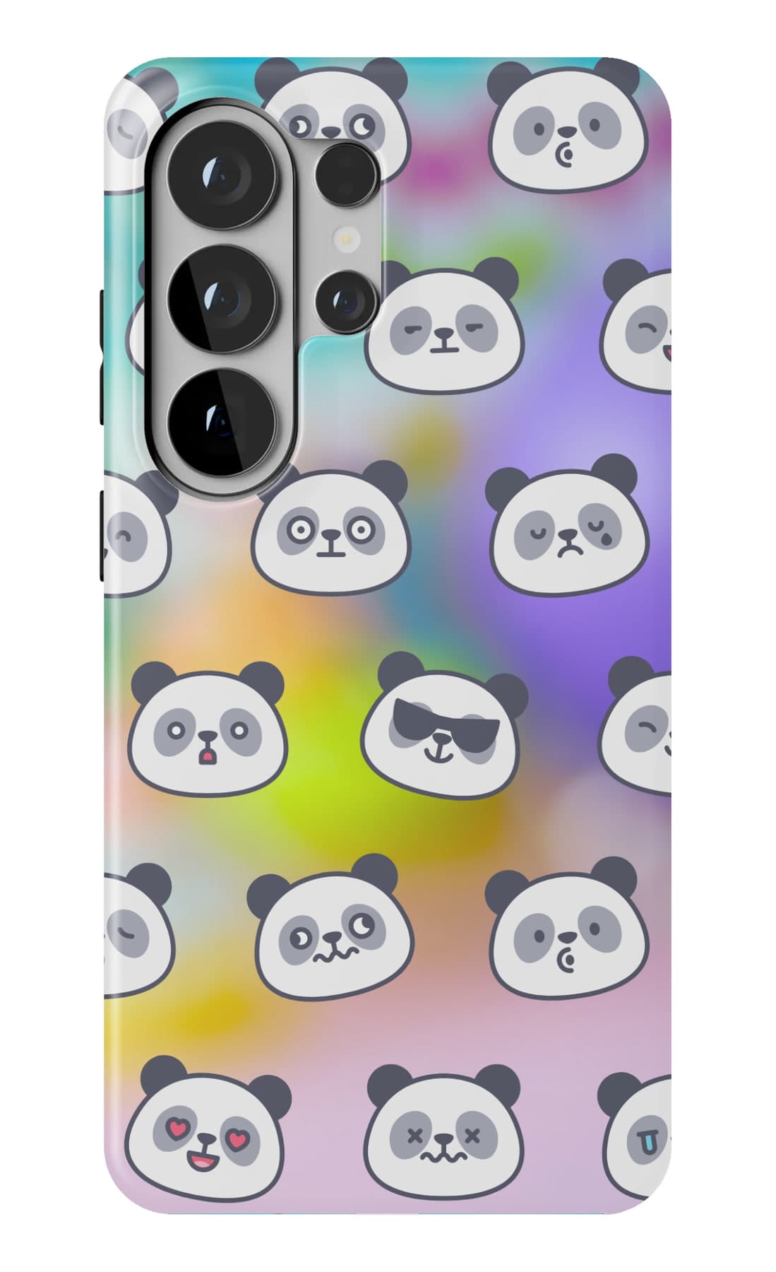 Panda faces on a shifting prism. Shown on a Galaxy.