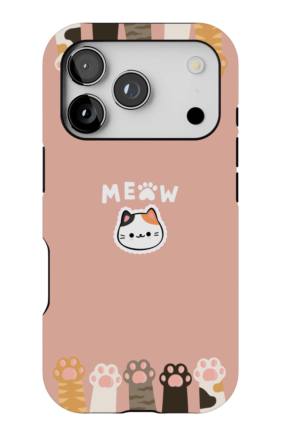 Paws reaching in from the top and the bottom. Shown on an iPhone.