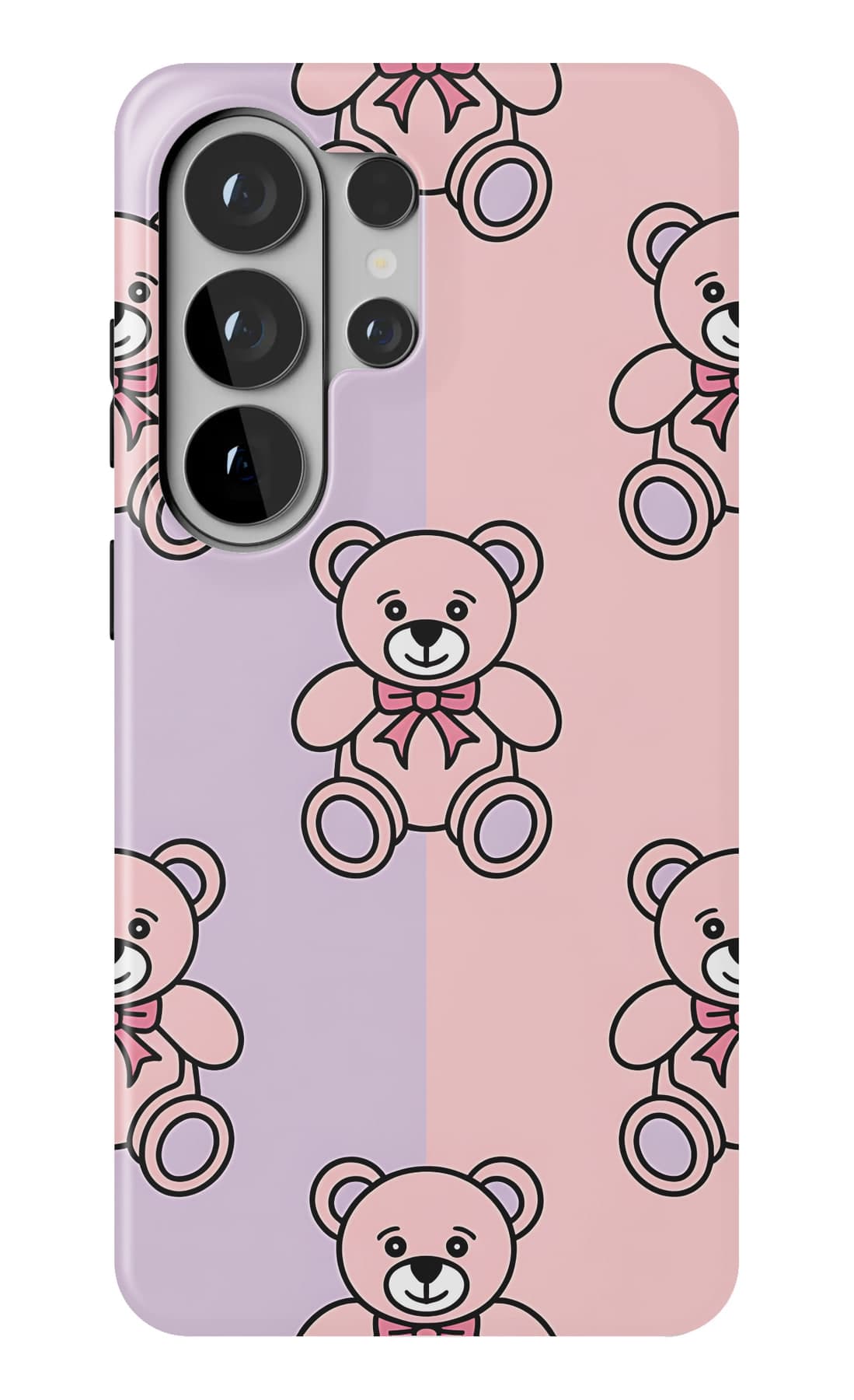 Teddies on peach, evenly spaced. Shown on a Galaxy.