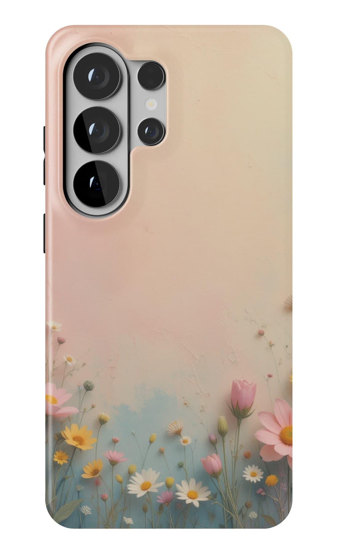 A border of peach blooms. Shown on a Galaxy.