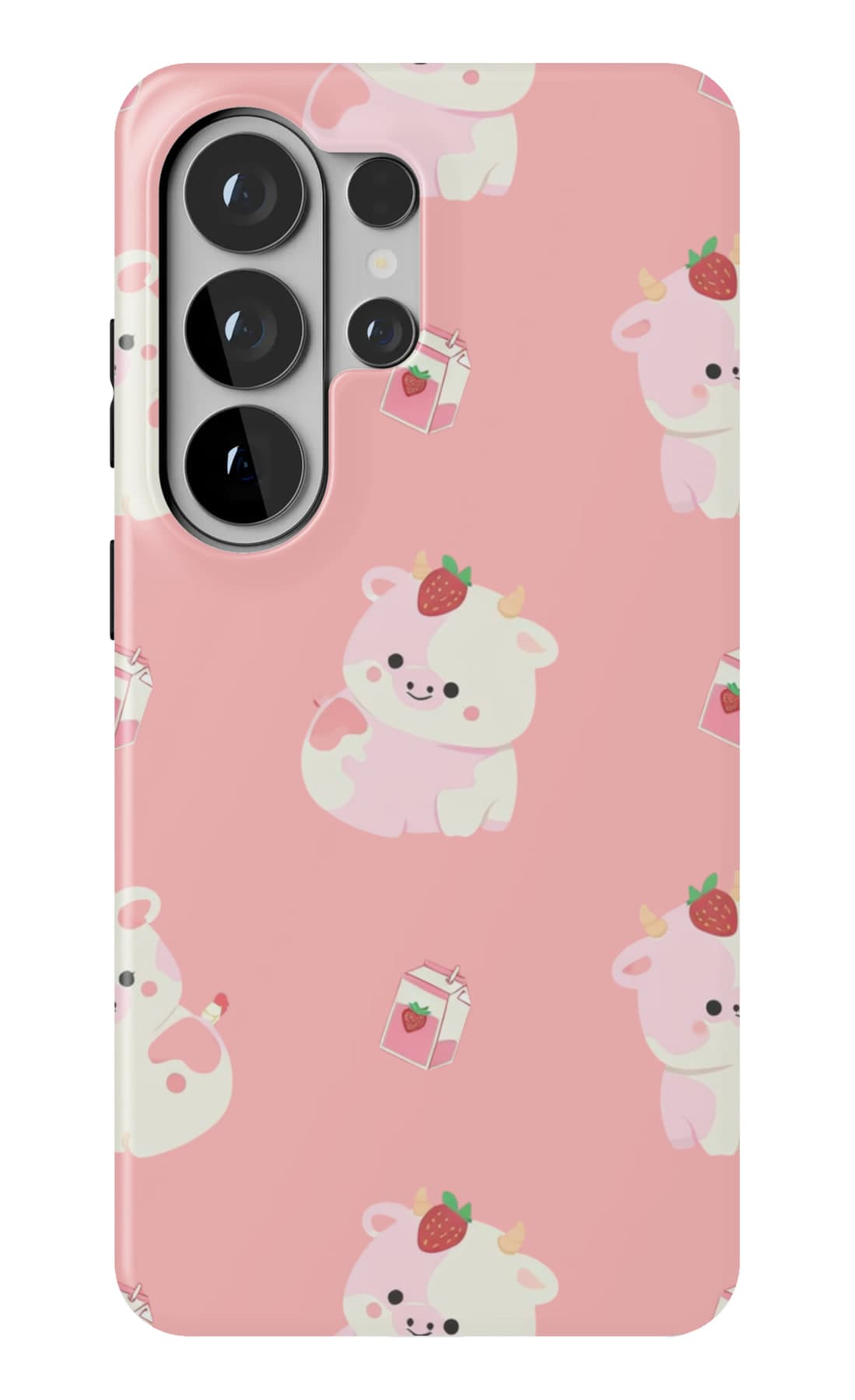 Pigs and small bears on pink. Shown on a Galaxy.