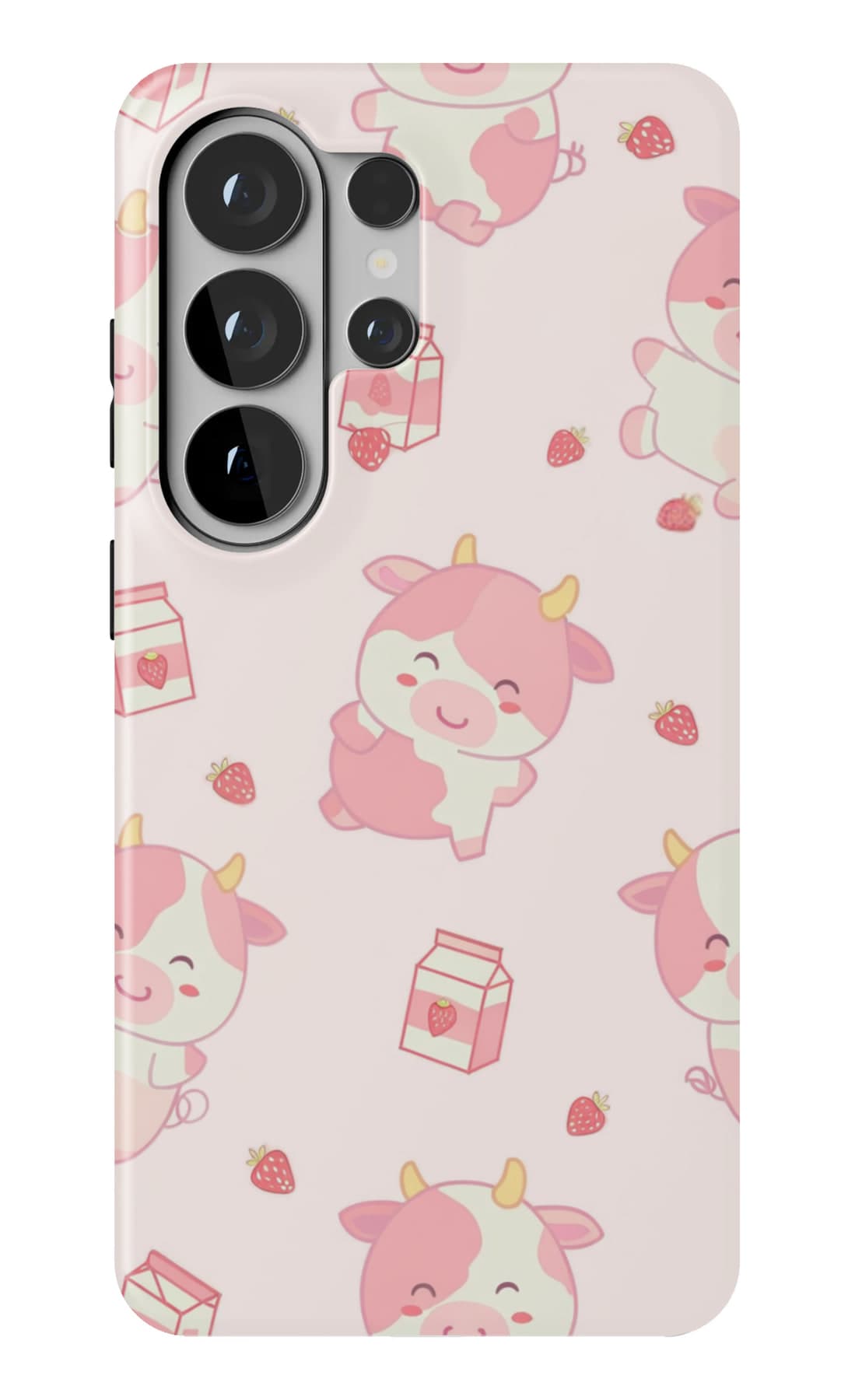 Round pigs on a pink ground. Shown on a Galaxy.