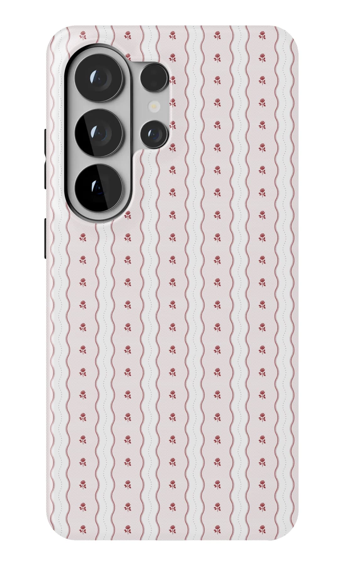 Fine pink stripes and the smallest of hearts. Shown on a Galaxy.