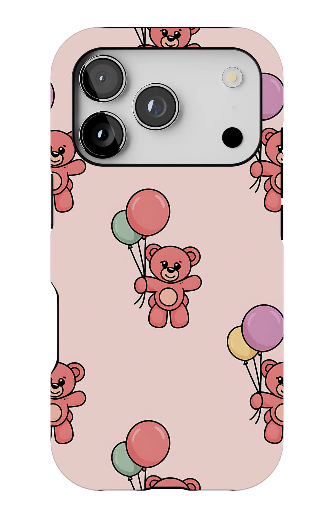 Teddies with hearts on rainbow bands. Shown on an iPhone.