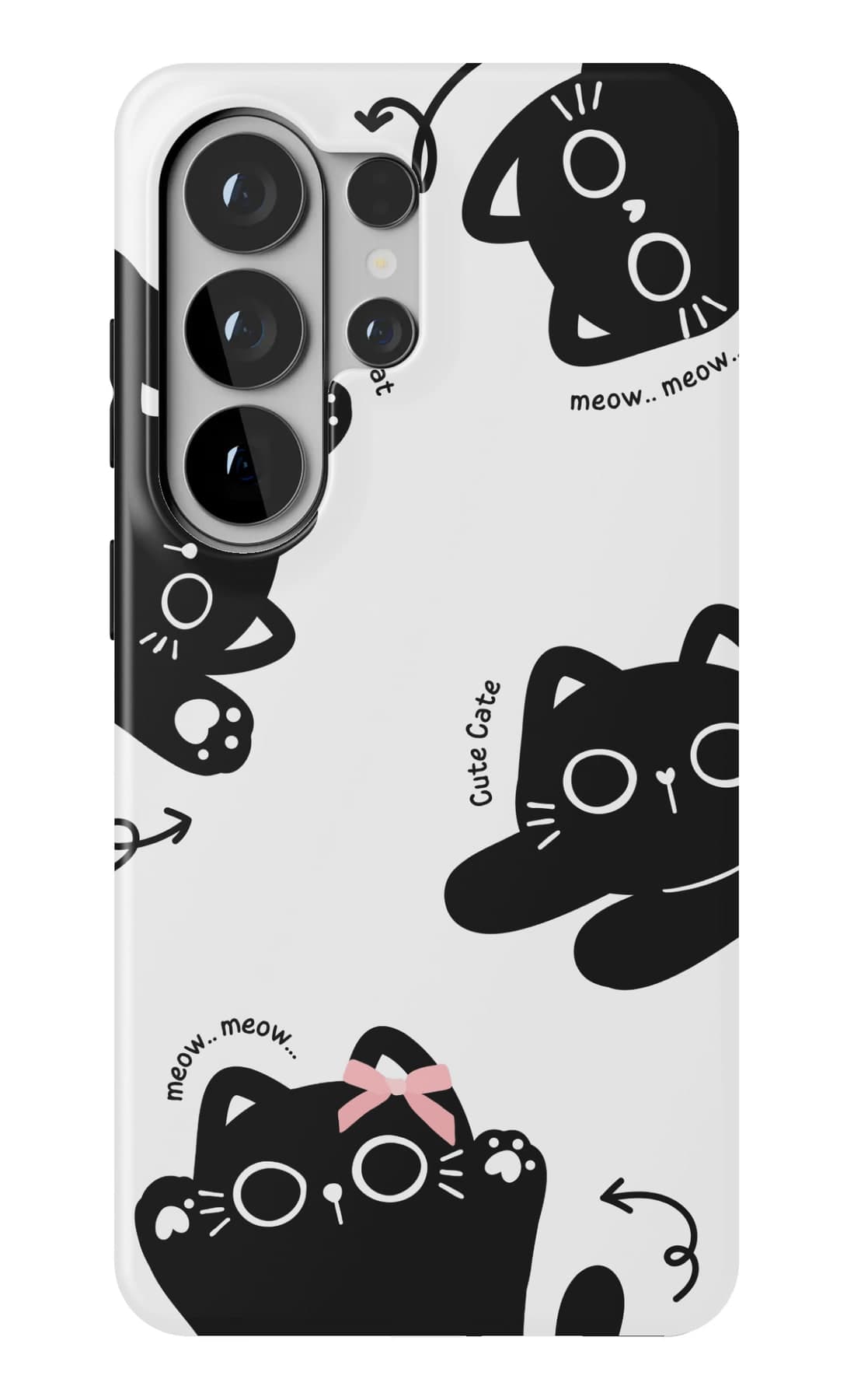 Black cats in reading glasses. Shown on a Galaxy.
