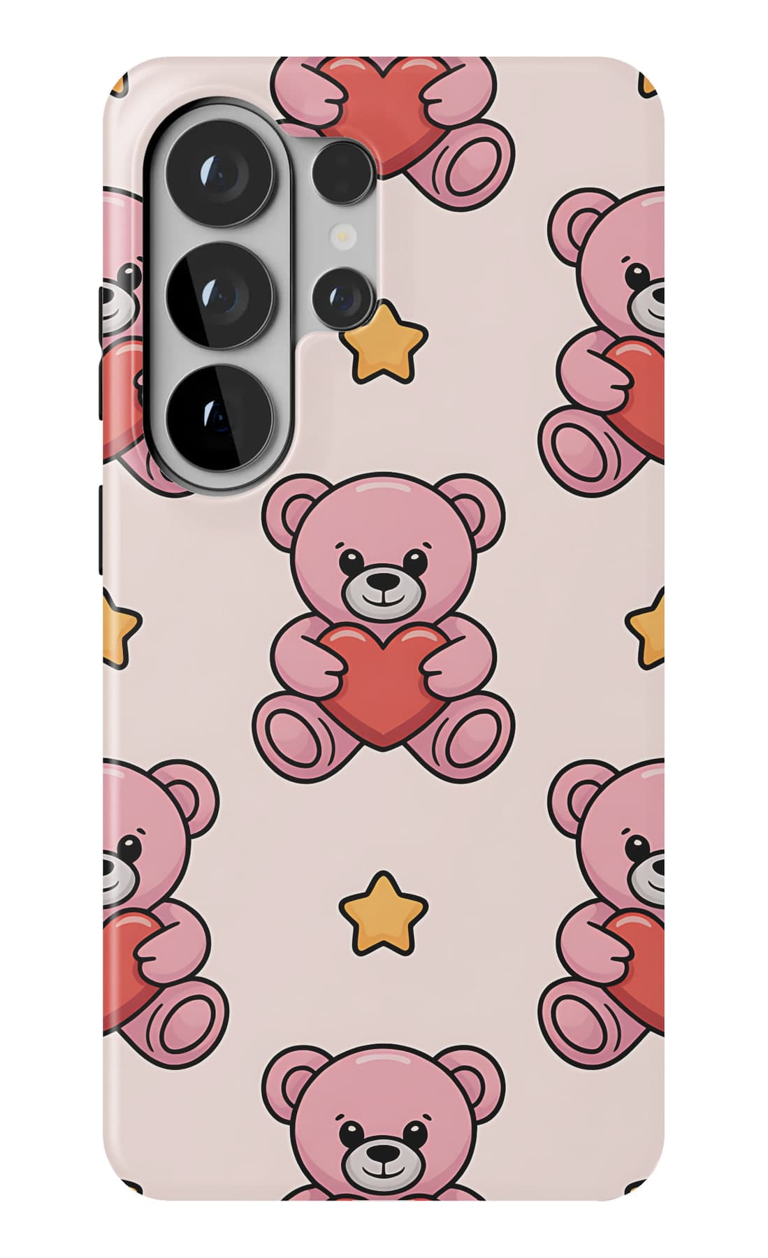 Teddies and ribbons on mint. Shown on a Galaxy.