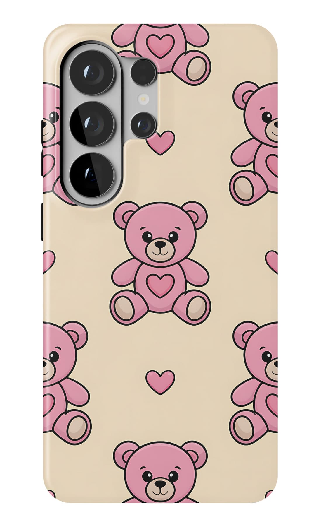 Pink teddies and small stars, widely spaced. Shown on a Galaxy.