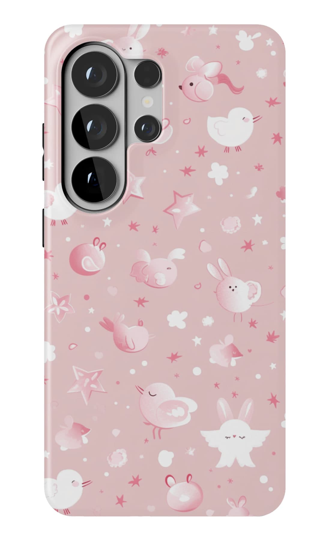 White stars and cloud on pink. Shown on a Galaxy.
