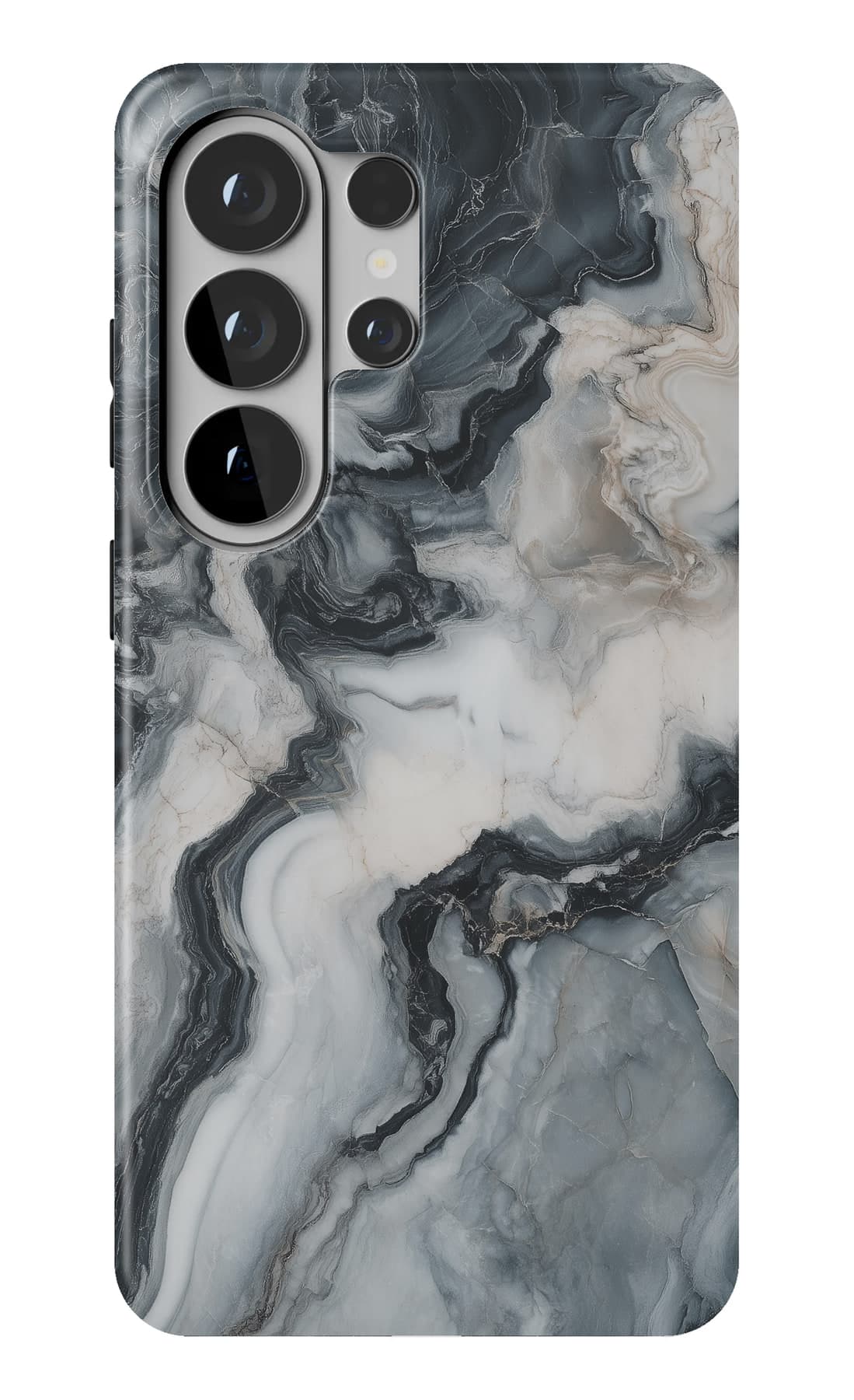 Black and white marble, caught mid-storm. Shown on a Galaxy.