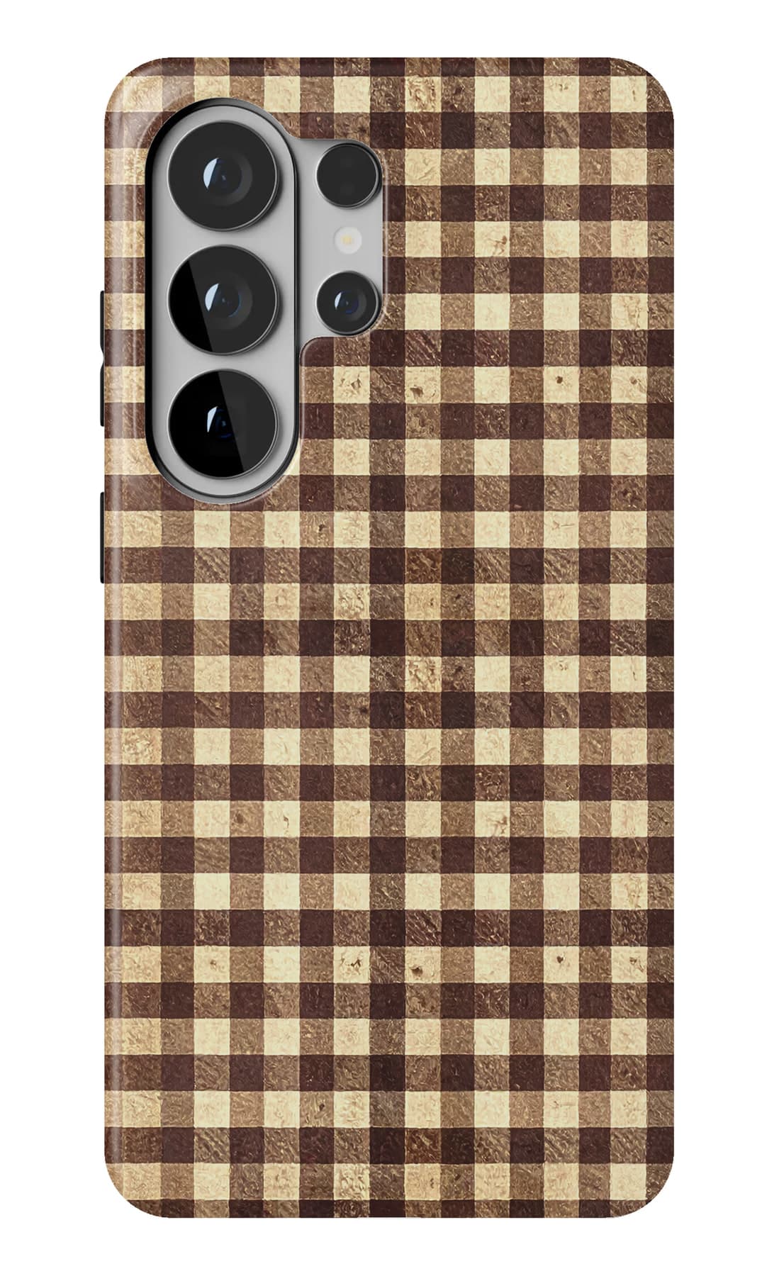 Plain tan gingham. Shown on a Galaxy.