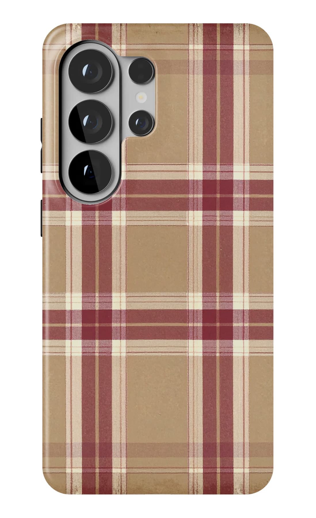 Tan ground crossed with red. Shown on a Galaxy.
