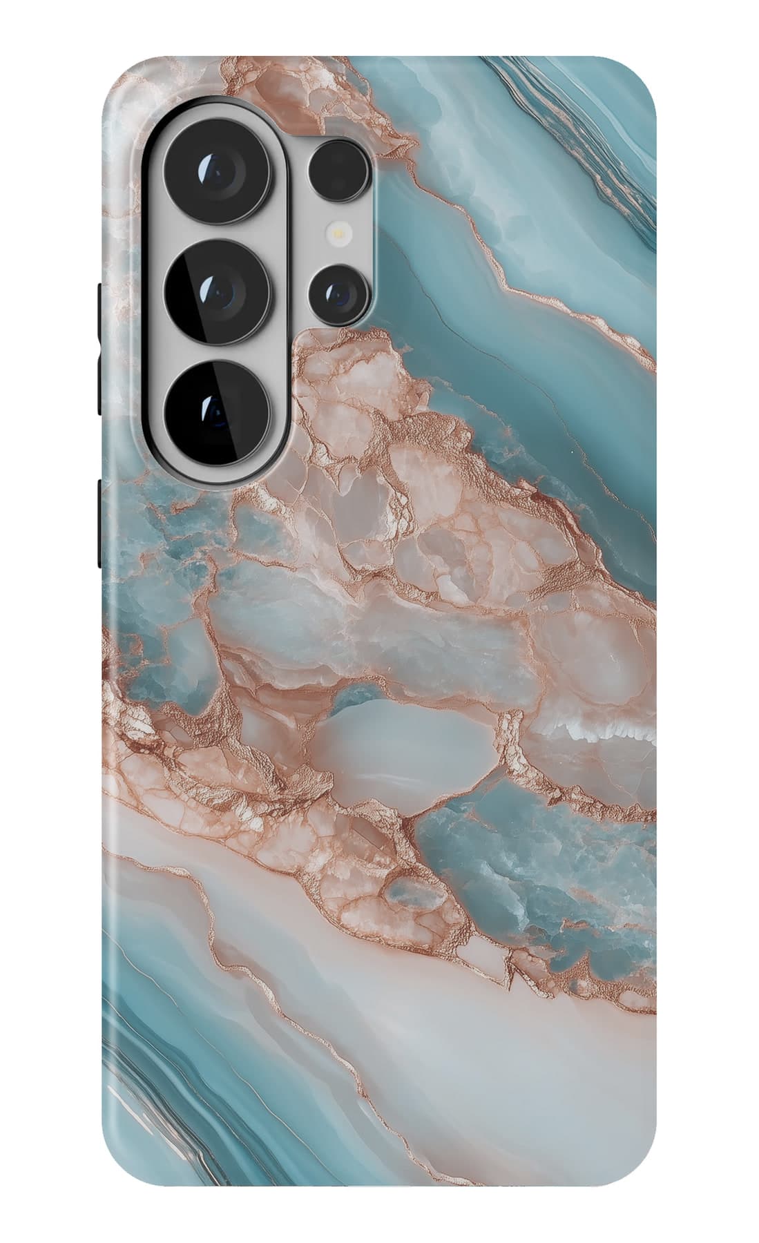 Teal marble shot through with gold. Shown on a Galaxy.