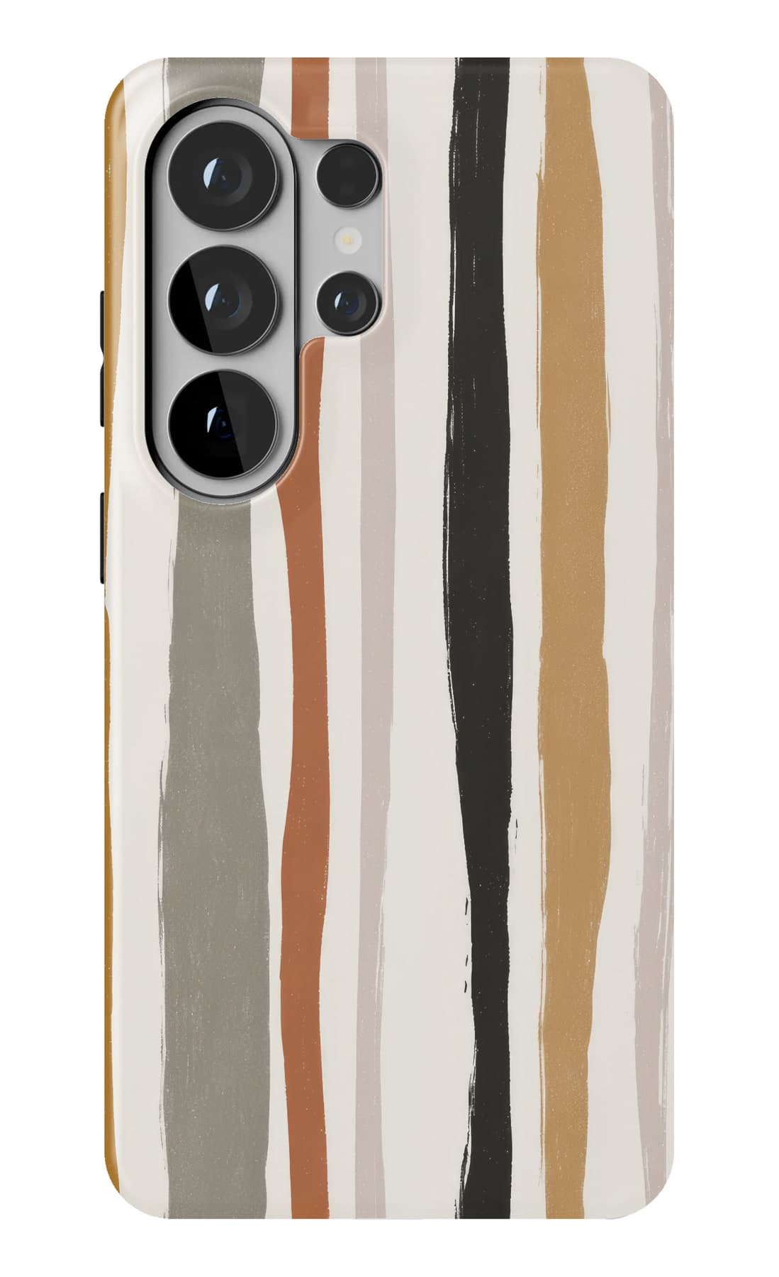 Torn paper stripes in rust, sage and cream. Shown on a Galaxy.