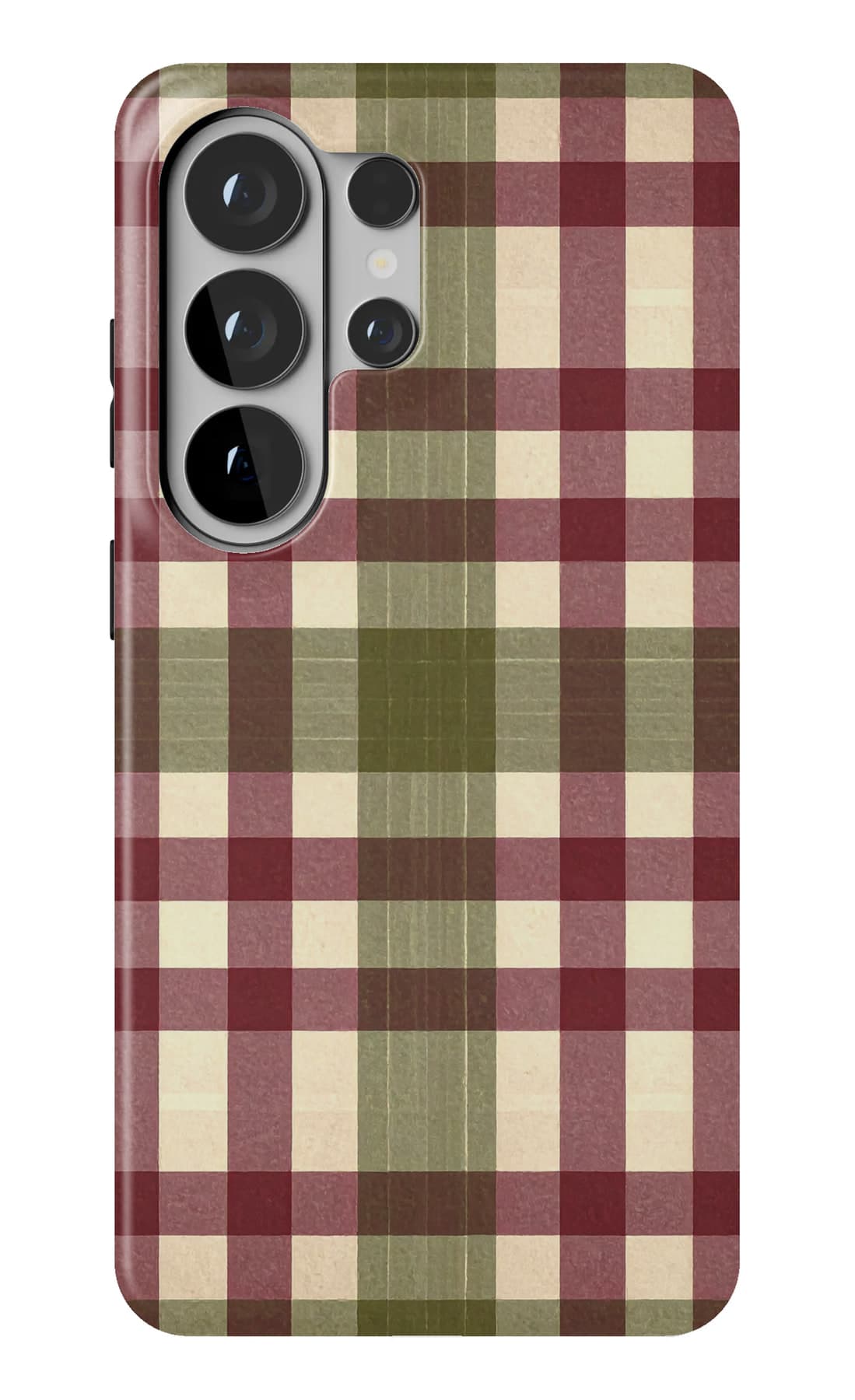 Wide red bands over cream. Shown on a Galaxy.